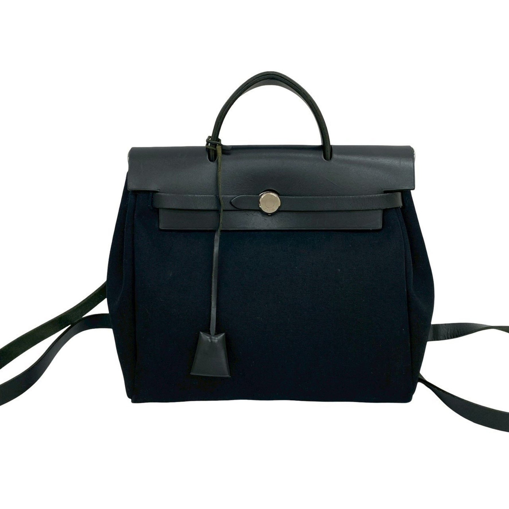 HERMES Airbag Ad PM Toile Officier Leather 2-Way Handbag/Backpack