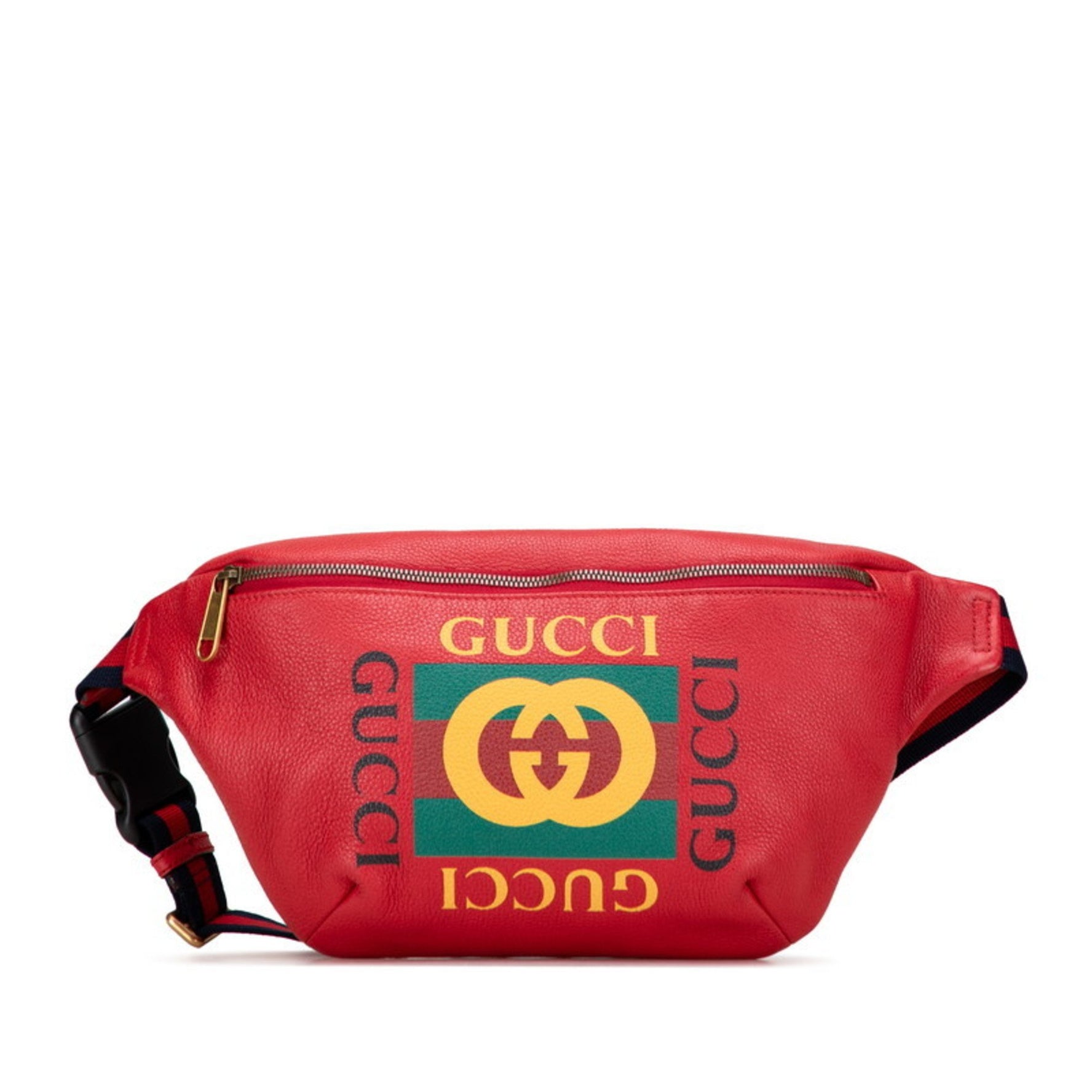 Gucci logo print Sherry line waist bag/body bag red leather