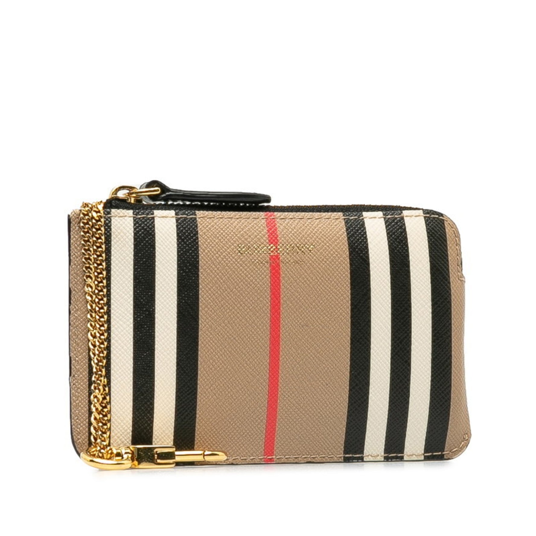 Burberry Check Coin Case Beige Multicolor PVC Leather Women's BURBERRY