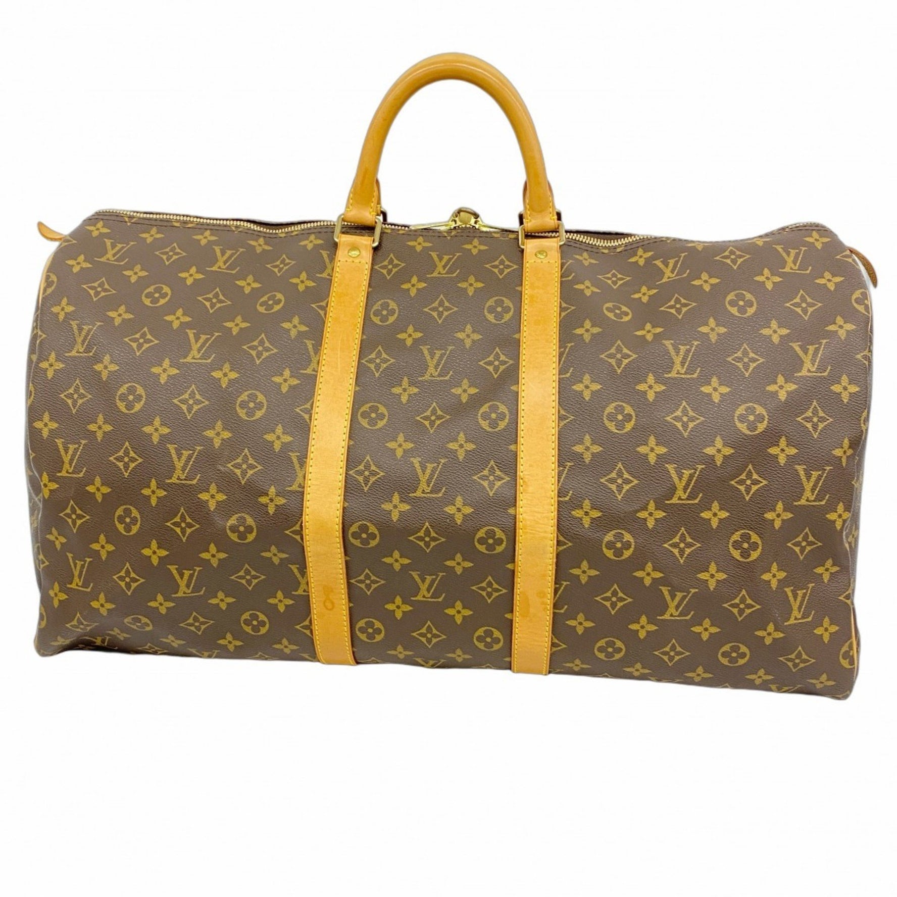 Louis Vuitton Monogram Keepall 55 Boston Bag M41424 Brown Men's and Women's