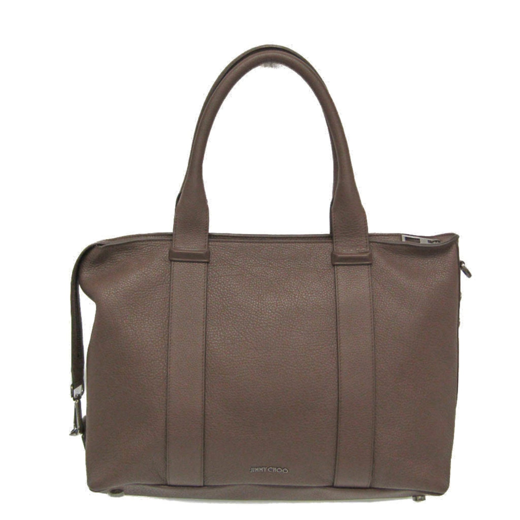 Jimmy Choo Leather Tote Bag Dark Brown