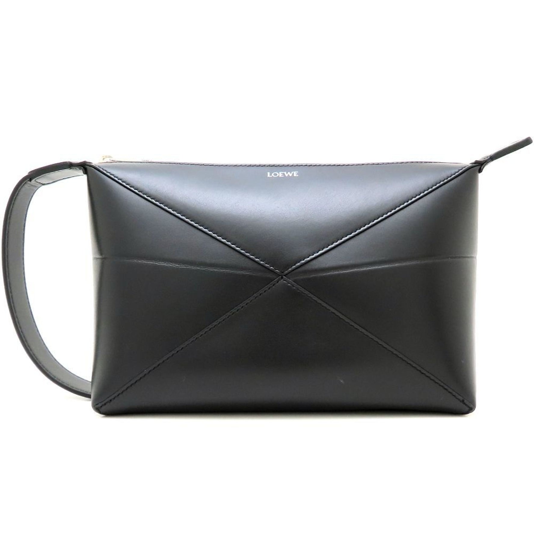 LOEWE Puzzlefold Wash Bag Leather Clutch Bag
