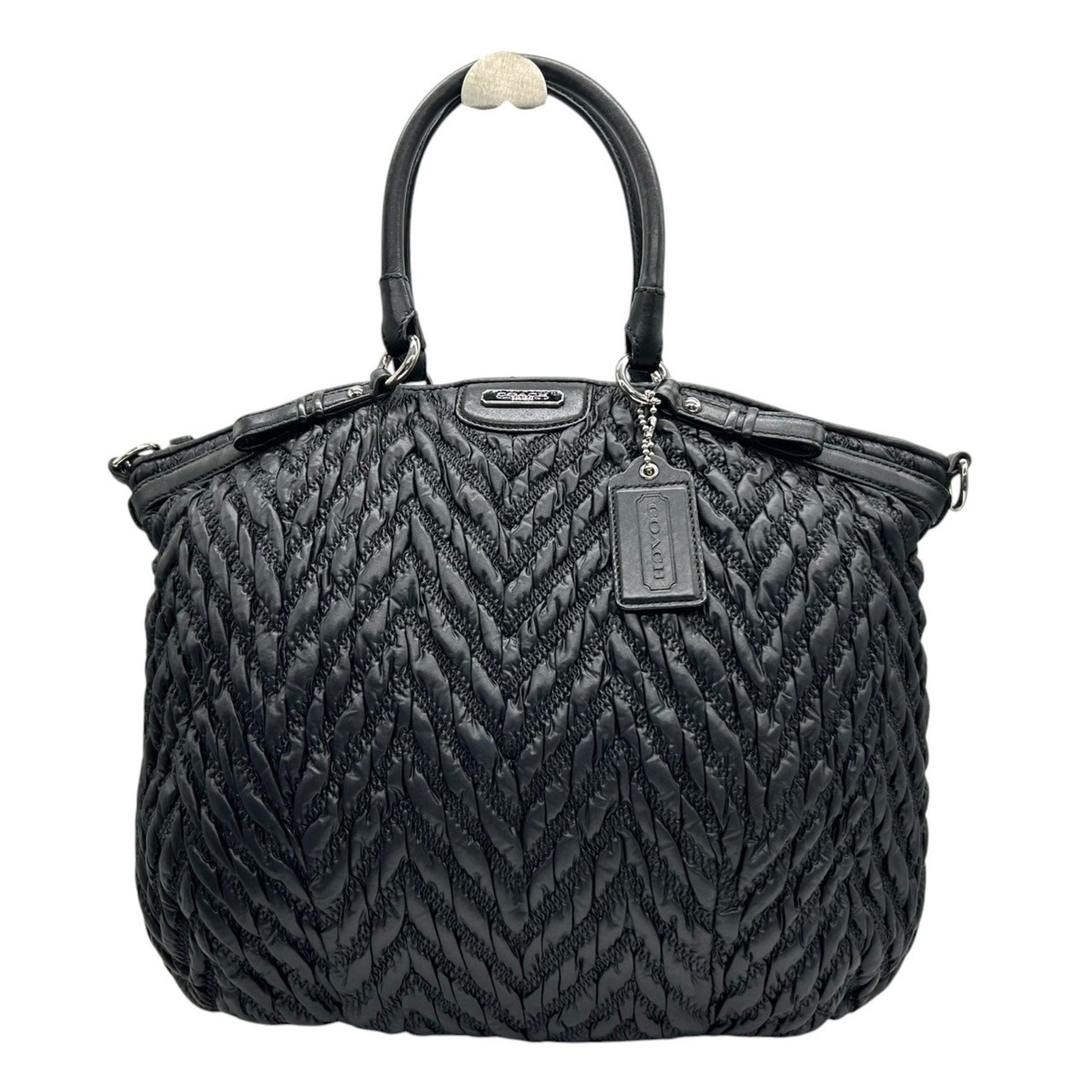 COACH Madison Quilted Chevron Tote/Shoulder Bag, Leather