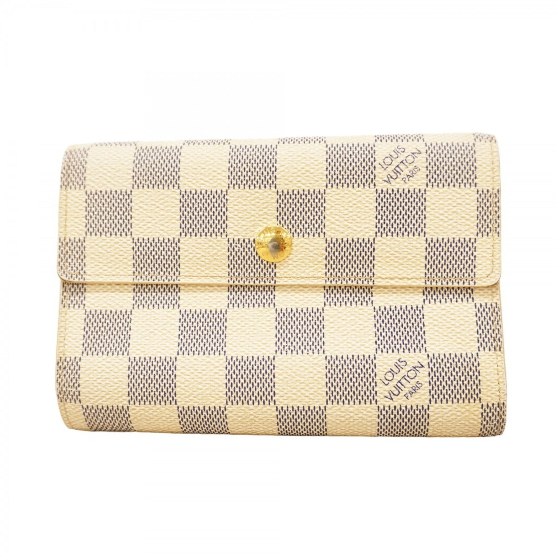 Louis Vuitton Damier Azur Portefeuille Alexandra Tri-fold Wallet N63068 White Women's