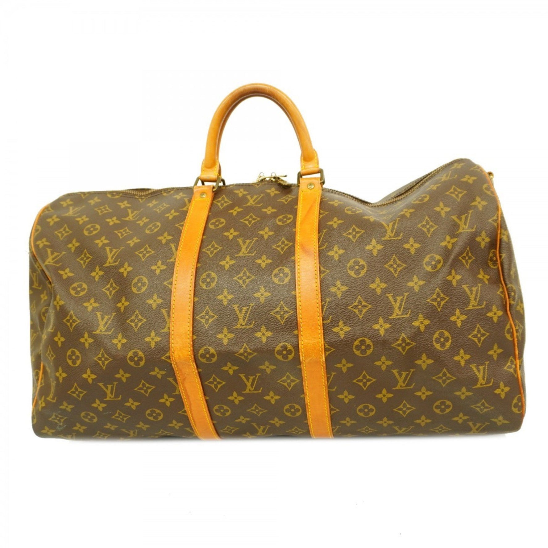Louis Vuitton Monogram Keepall Bandouliere 55 Boston Bag M41414 Brown Men's and Women's