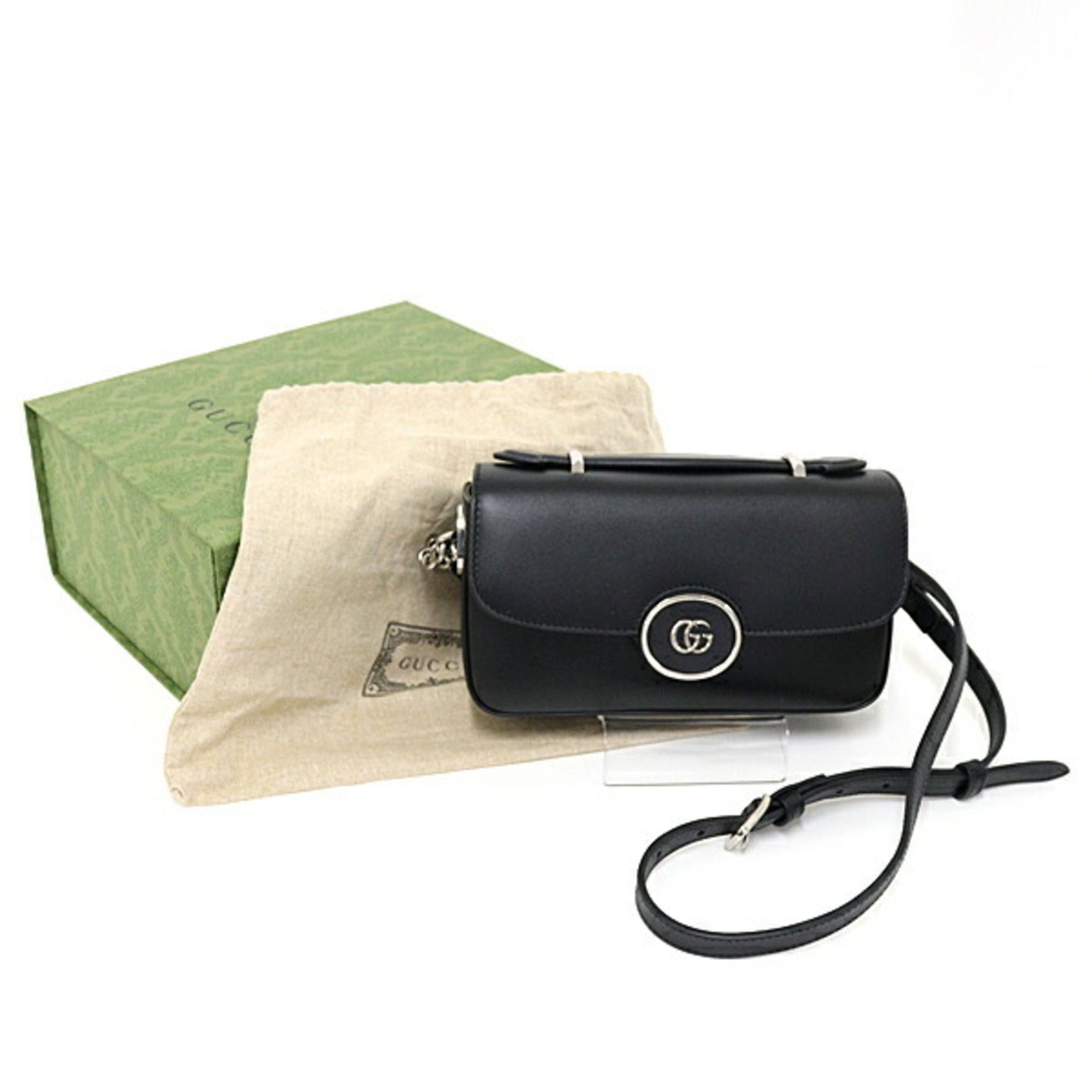 GUCCI Petit GG Mini Shoulder Bag Leather