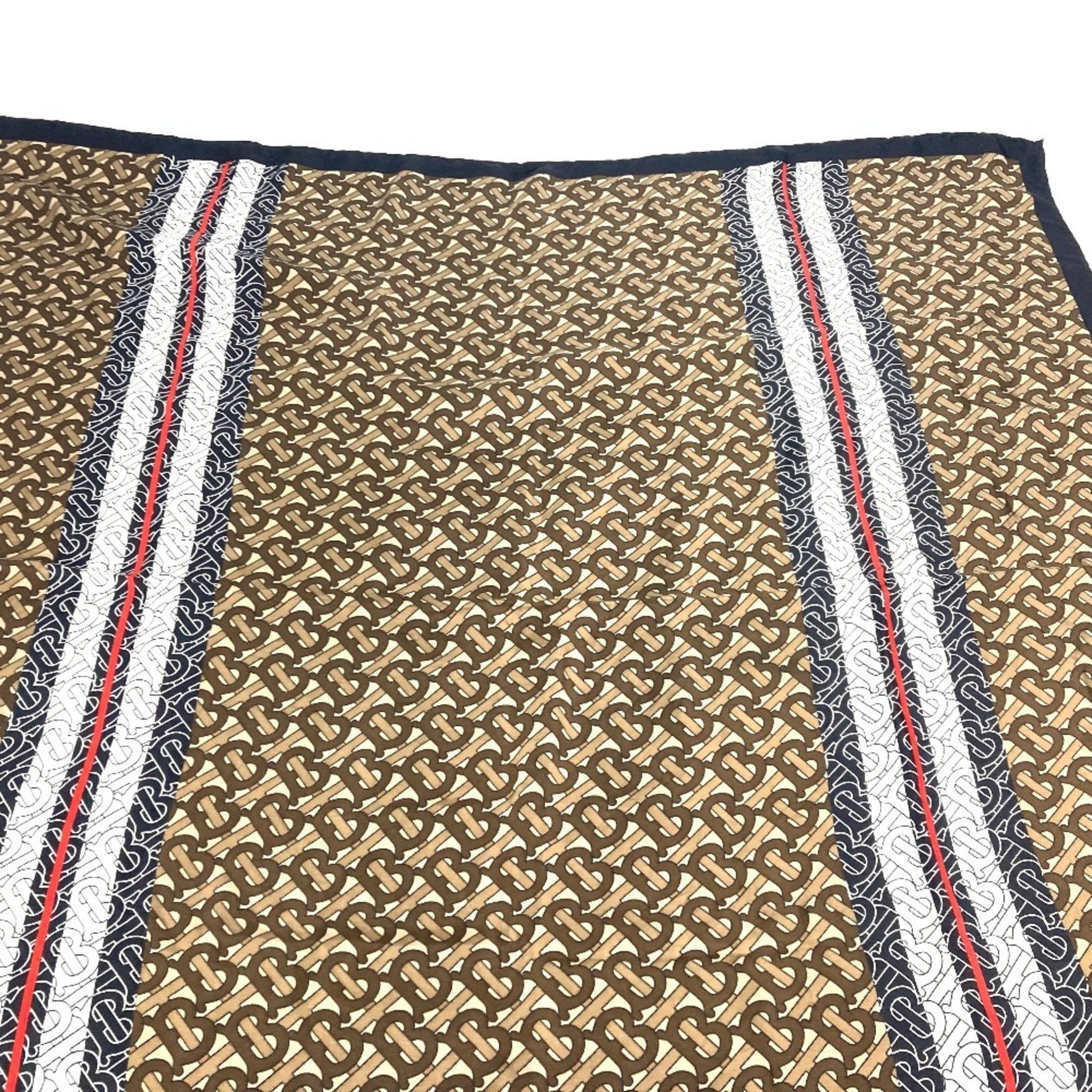 BURBERRY TB logo muffler/scarf silk men's women's brown
