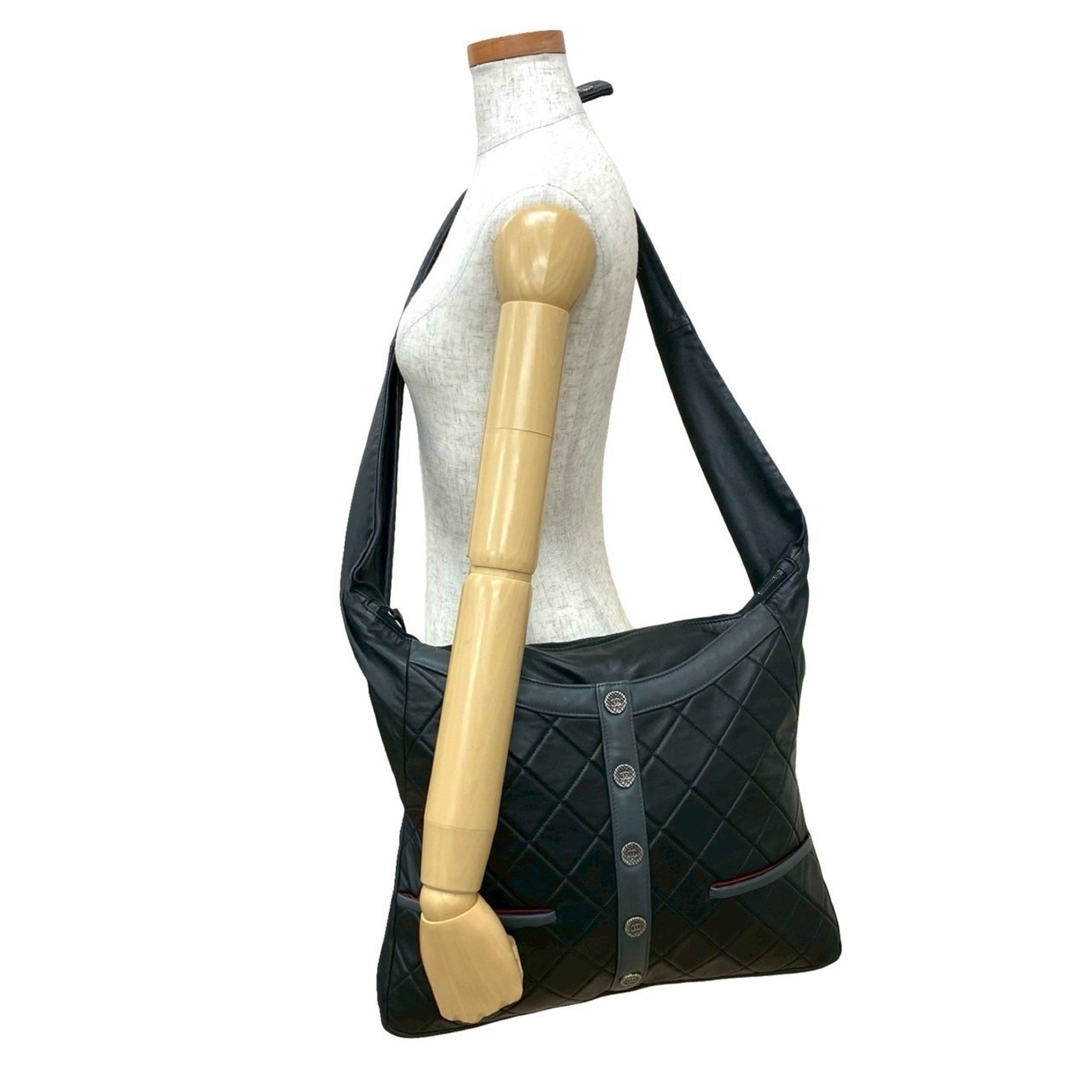 Unused, stored CHANEL Girl Matelasse Coco Lambskin Leather Shoulder Bag in Black