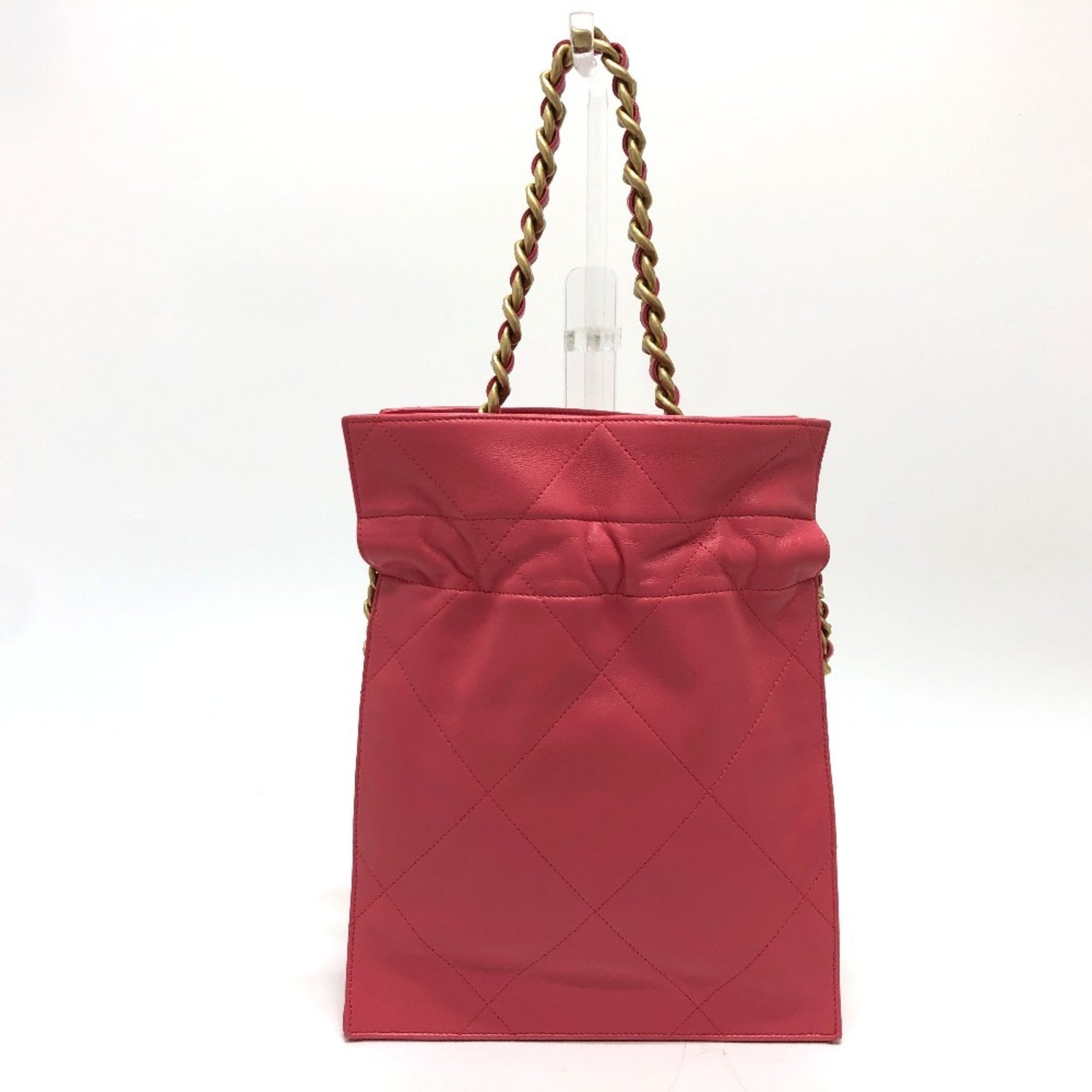 CHANEL Coco Mark Matelasse Quilted Chain Tote Bag/Handbag in Lambskin, Like New