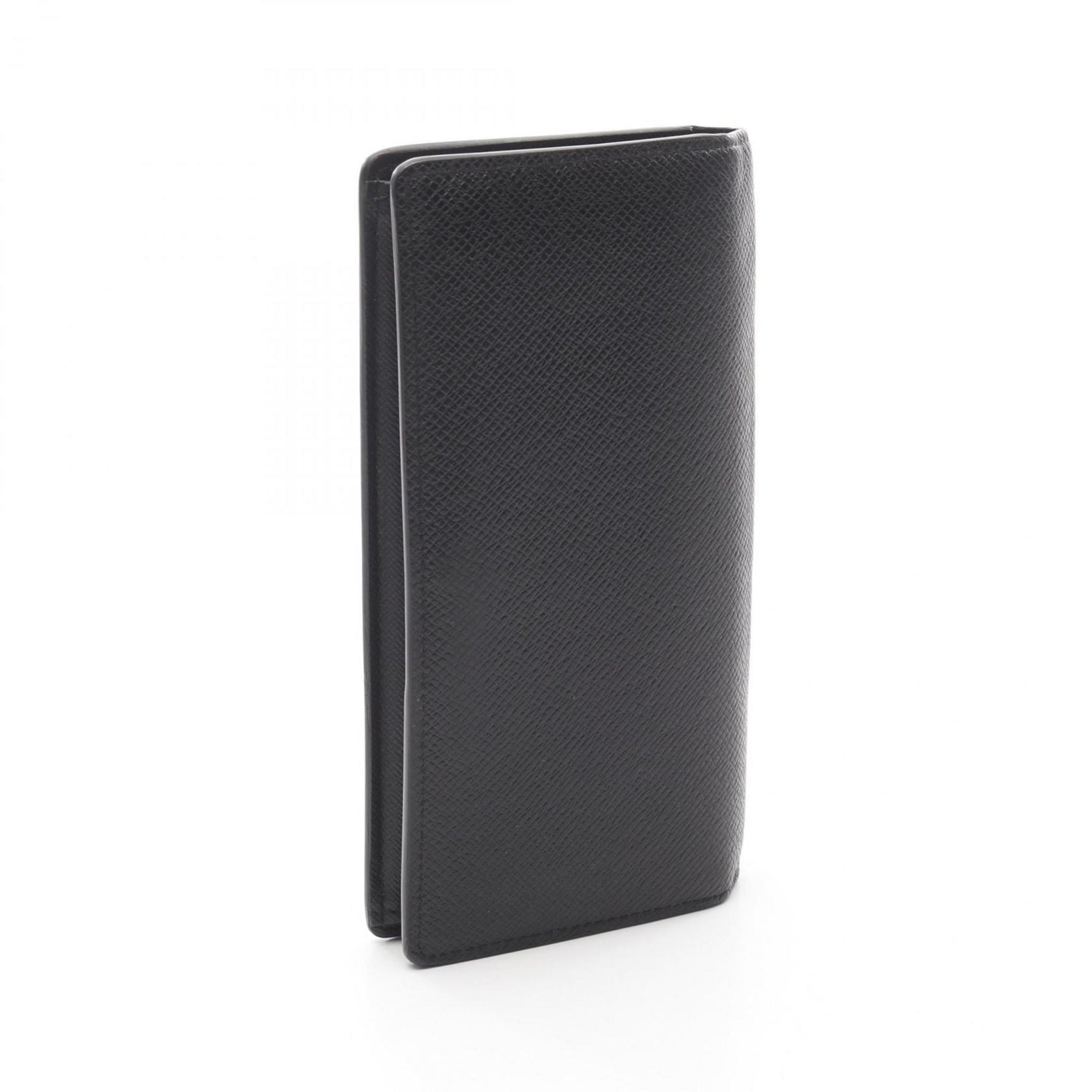 Louis Vuitton Portefeuille Brazza Bifold Long Wallet in Leather Taiga, Black