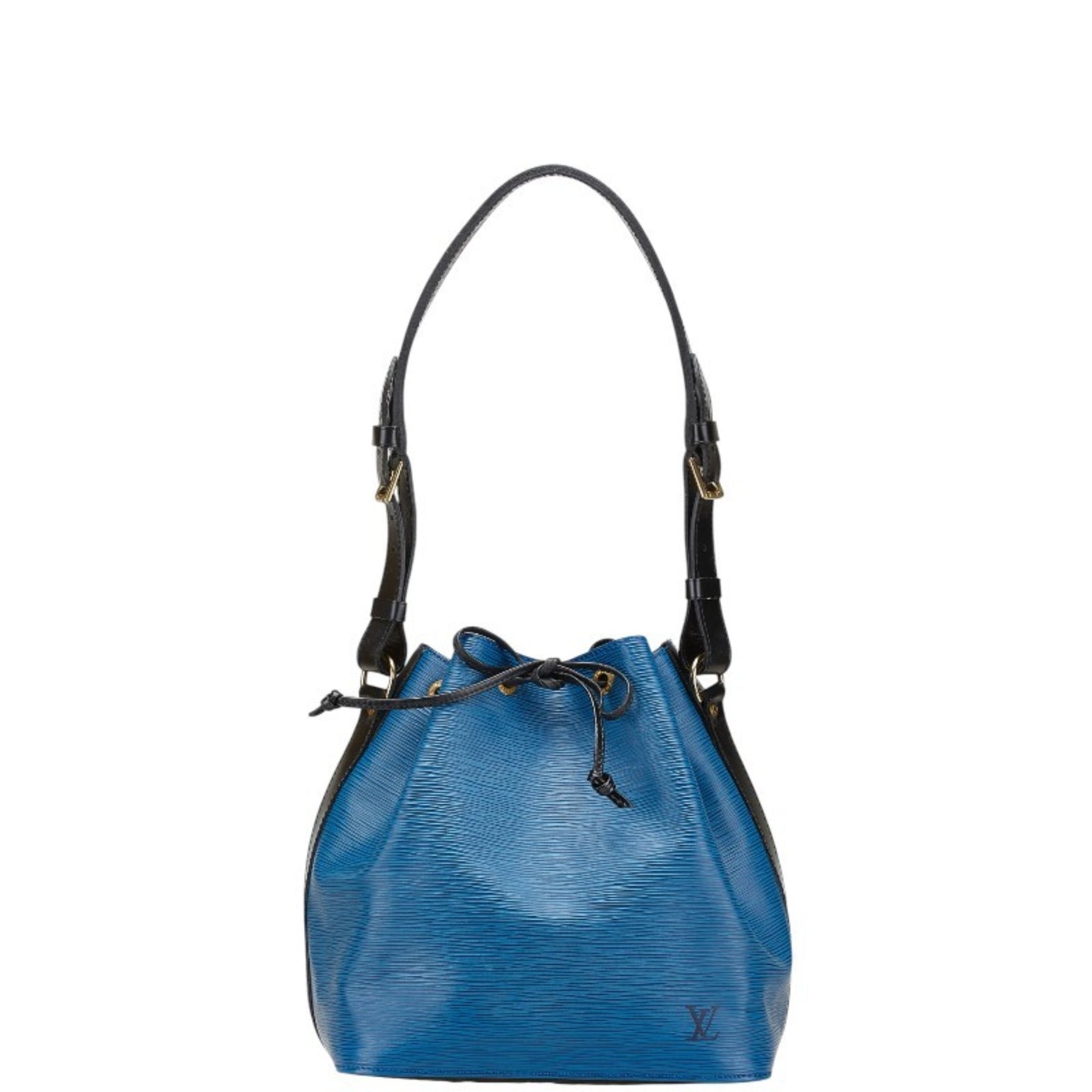 Louis Vuitton Epi Petit Noe Shoulder Bag M44152 Toledo Blue Noir Black Leather Women's LOUIS VUITTON