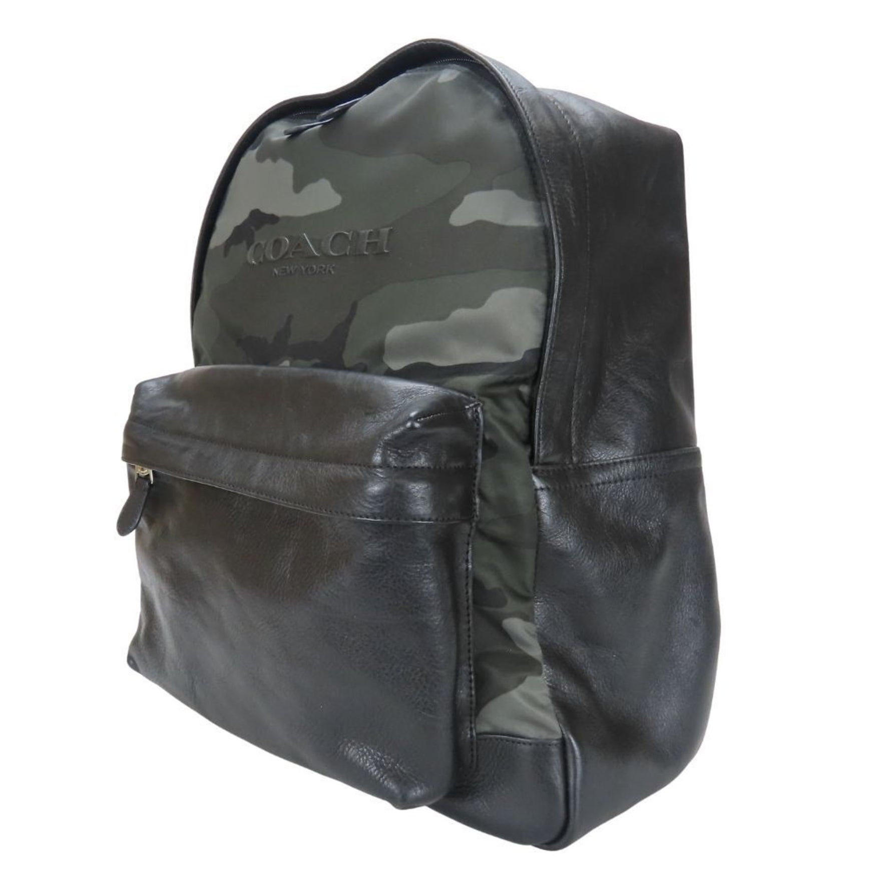 Coach Backpack/Daypack Camouflage Pattern Nylon Leather Black Green