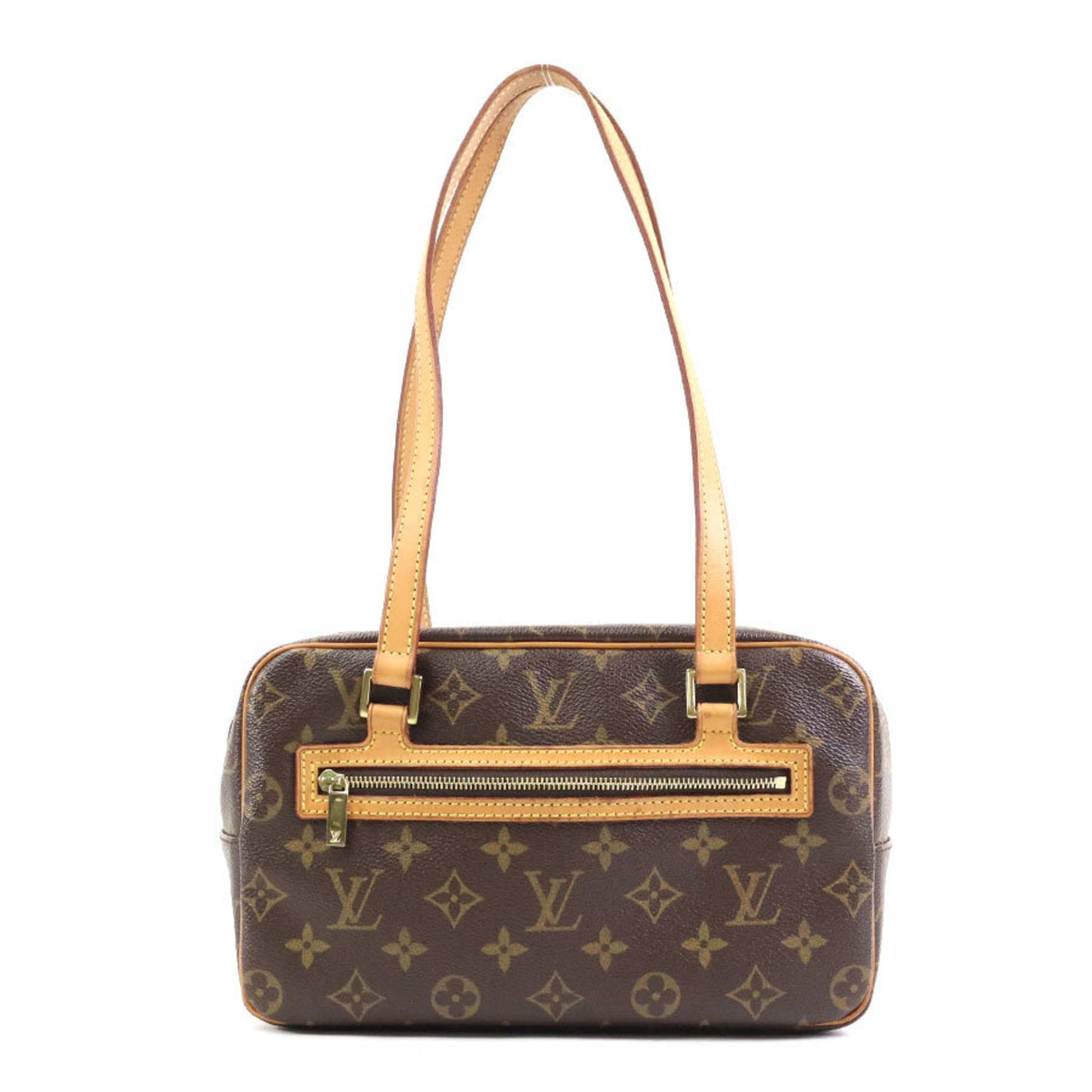 Louis Vuitton Monogram Cite MM Shoulder Bag in Canvas, Brown and Gold
