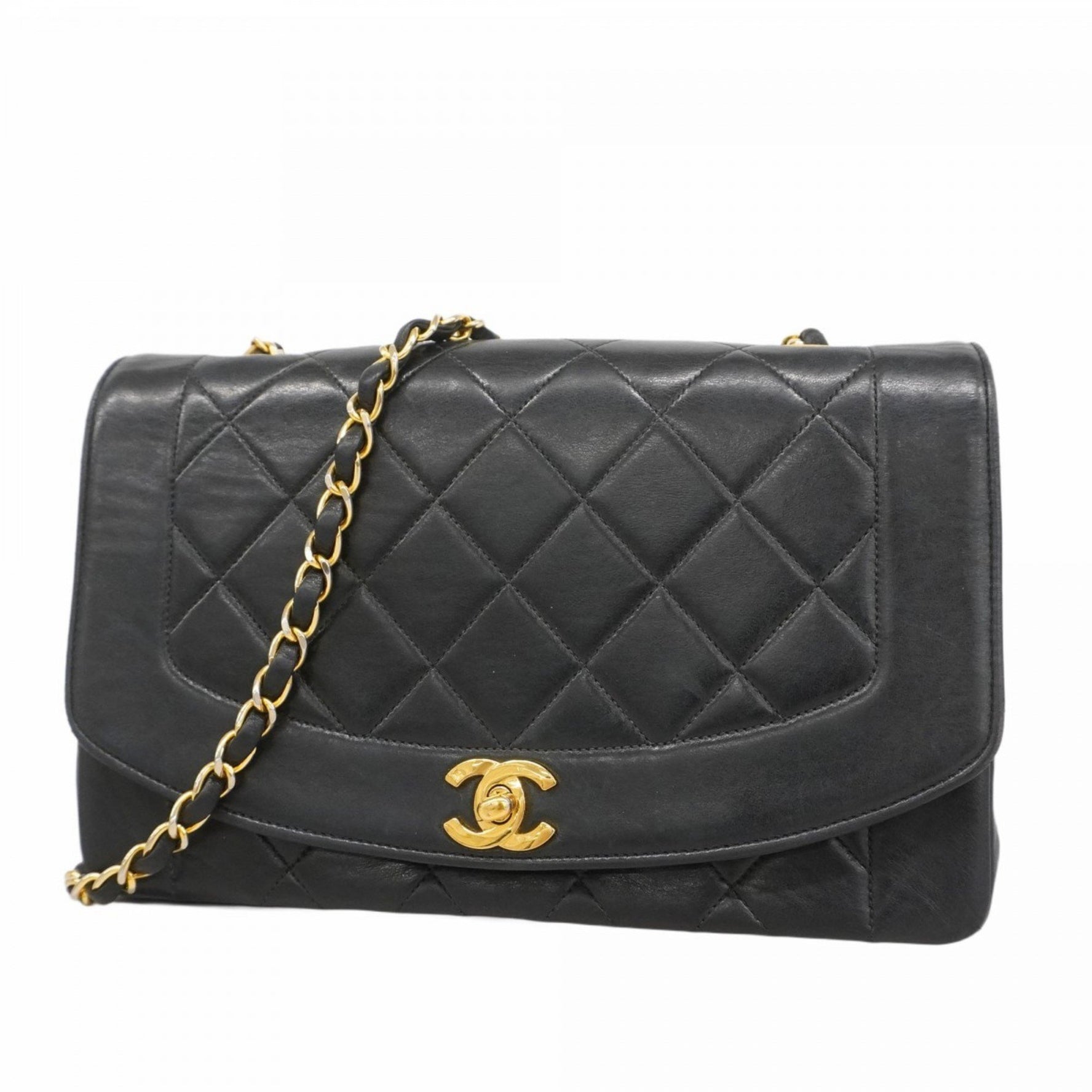 Chanel Diana Matelasse Chain Shoulder Bag in Lambskin