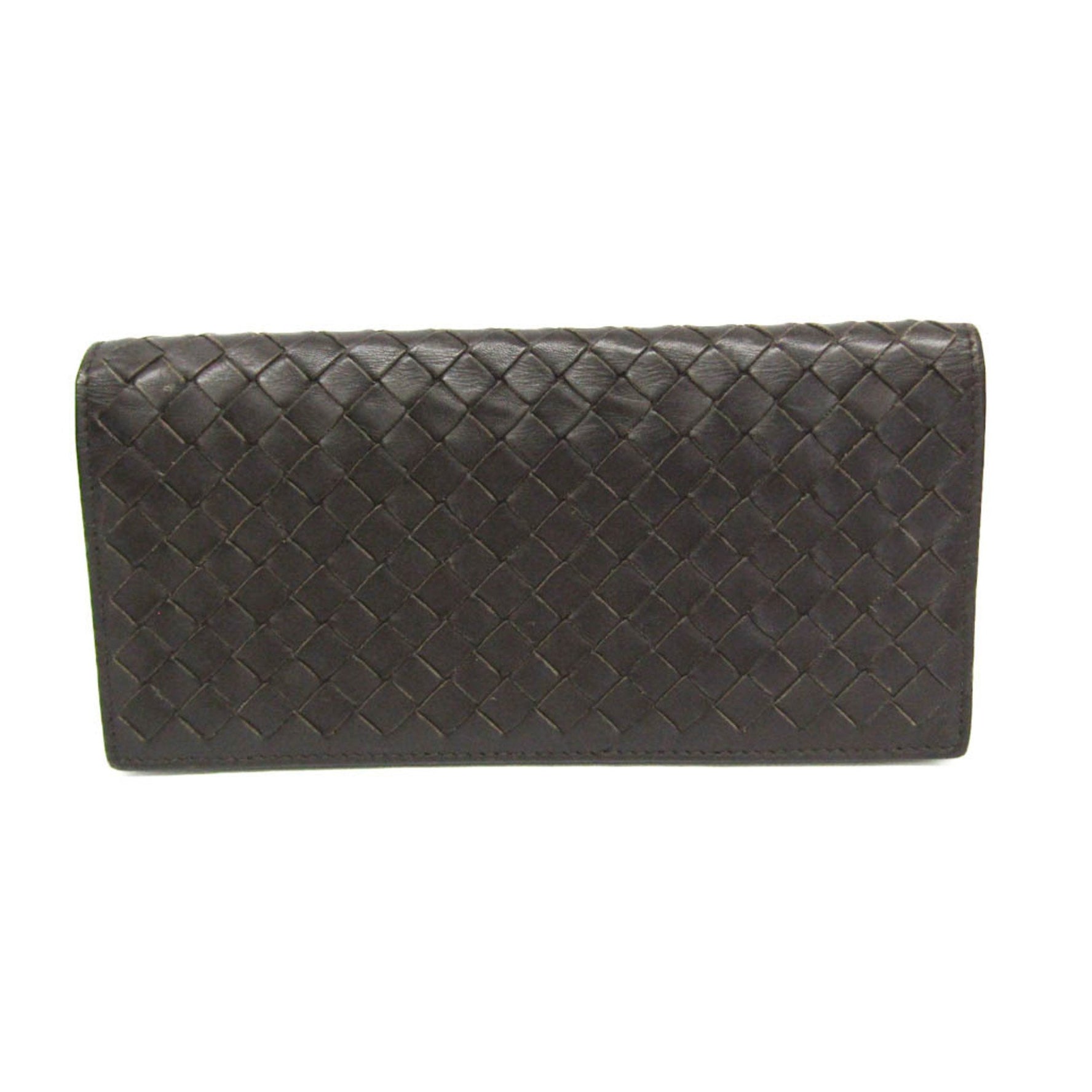 Bottega Veneta Intrecciato Continental Wallet Leather Long Wallet (bi-fold) Dark Brown