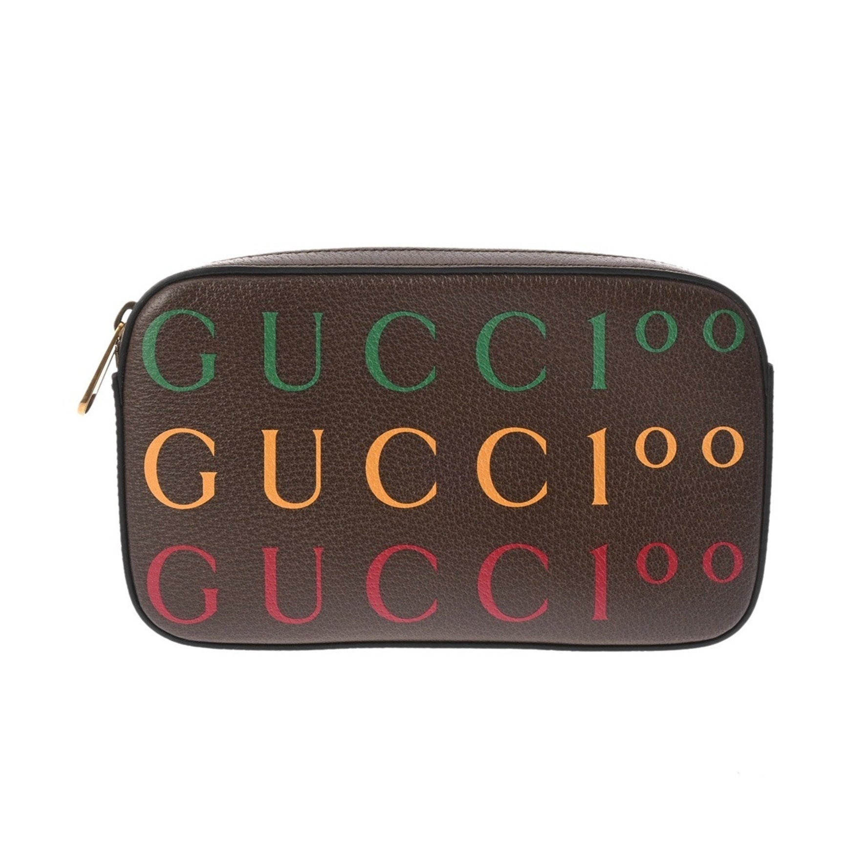 GUCCI Anniversary Brown/Multicolor Unisex Calf Leather Body Bag, A Rank, Pre-owned, Ginzo