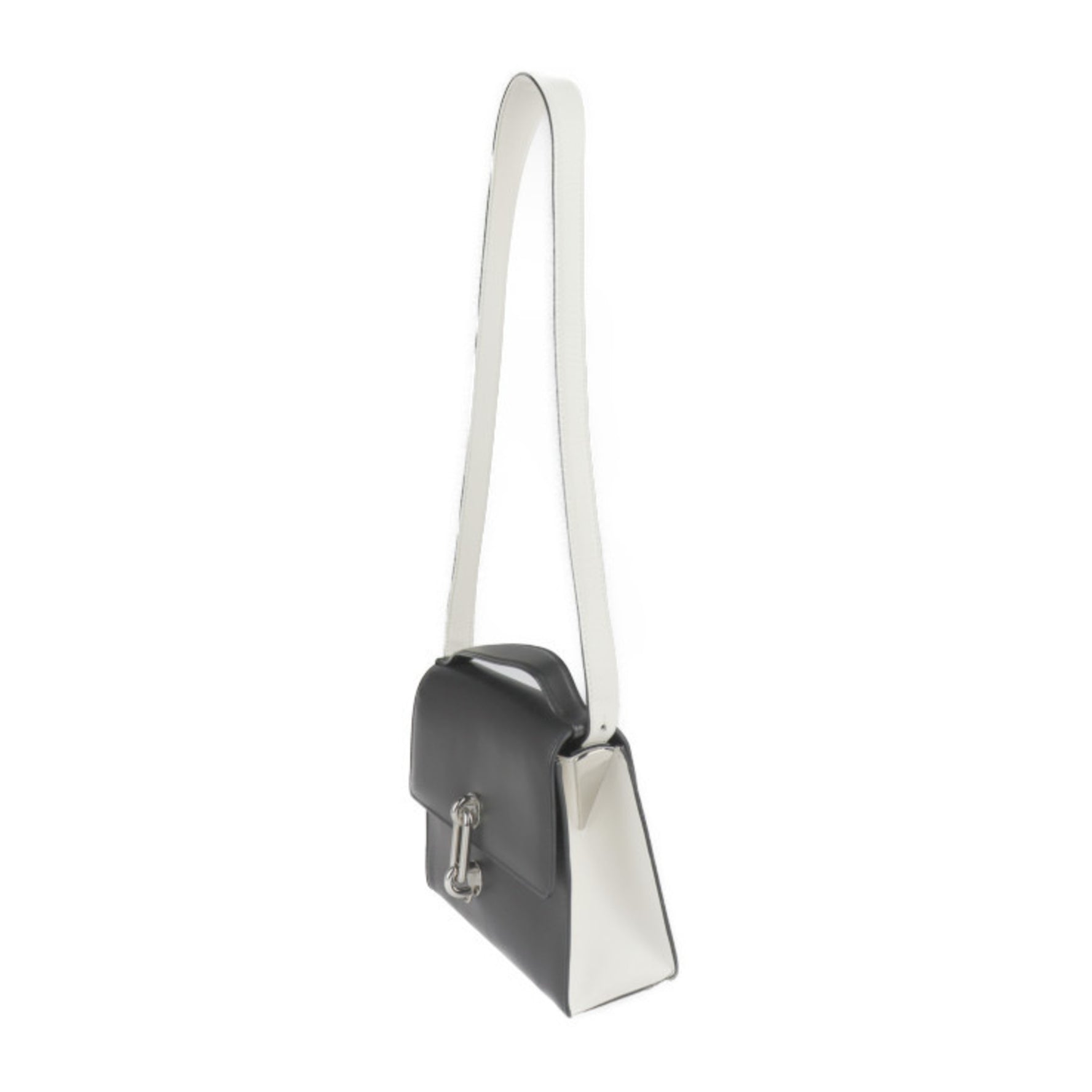 BALENCIAGA Balenciaga mini trapeze mailon handbag calf leather black ivory system silver hardware 2WAY shoulder bag