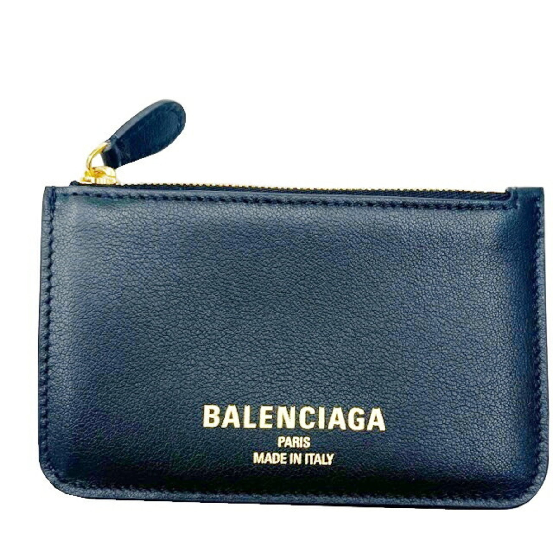 BALENCIAGA Wallet/Coin Case Cash 2.0 Long Coin & Card Holder Black Smooth Calfskin Zip Purse Business Holder/Card 8109022ABGH1000