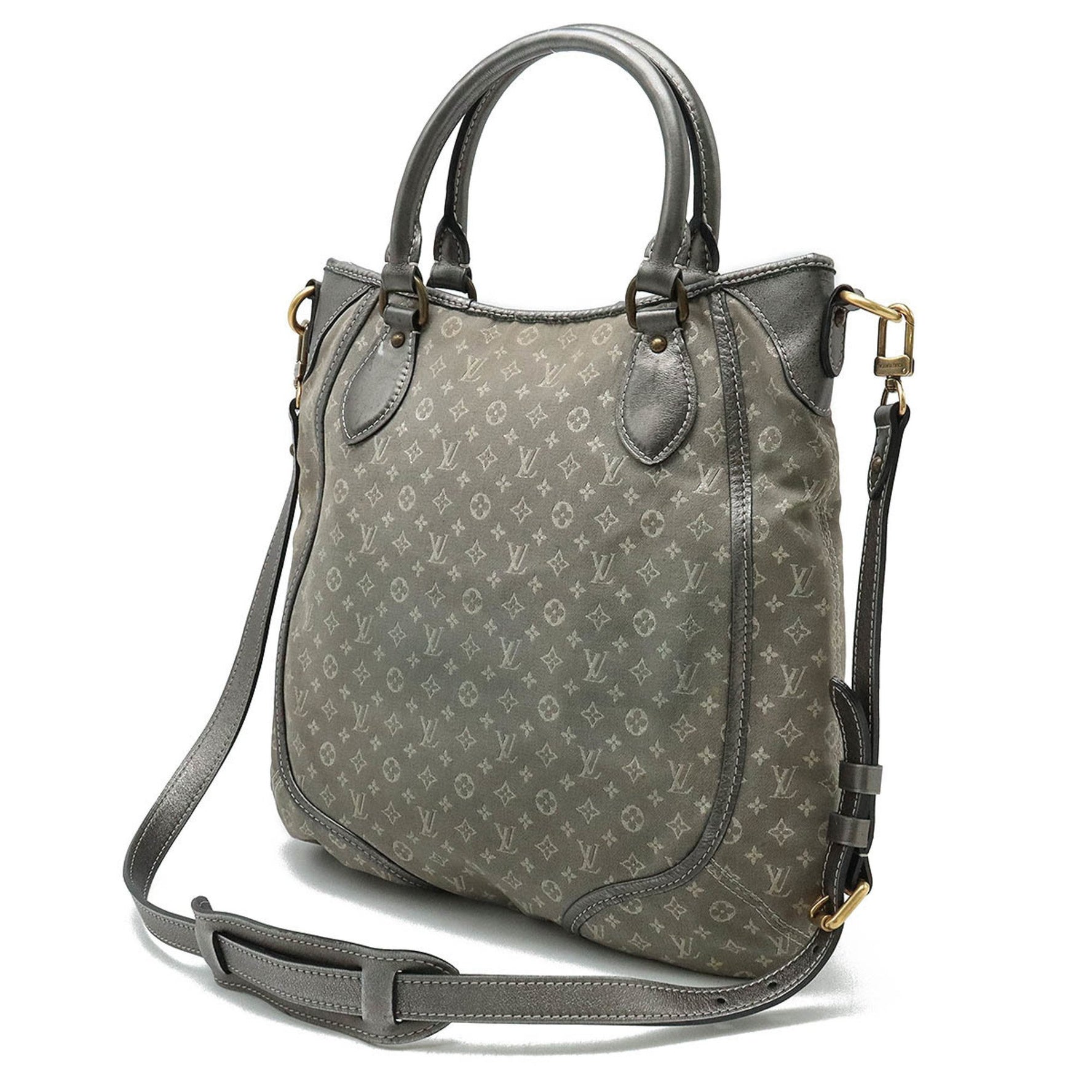 Louis Vuitton Monogram Run Besas Anjou Shoulder Bag Handbag Gray