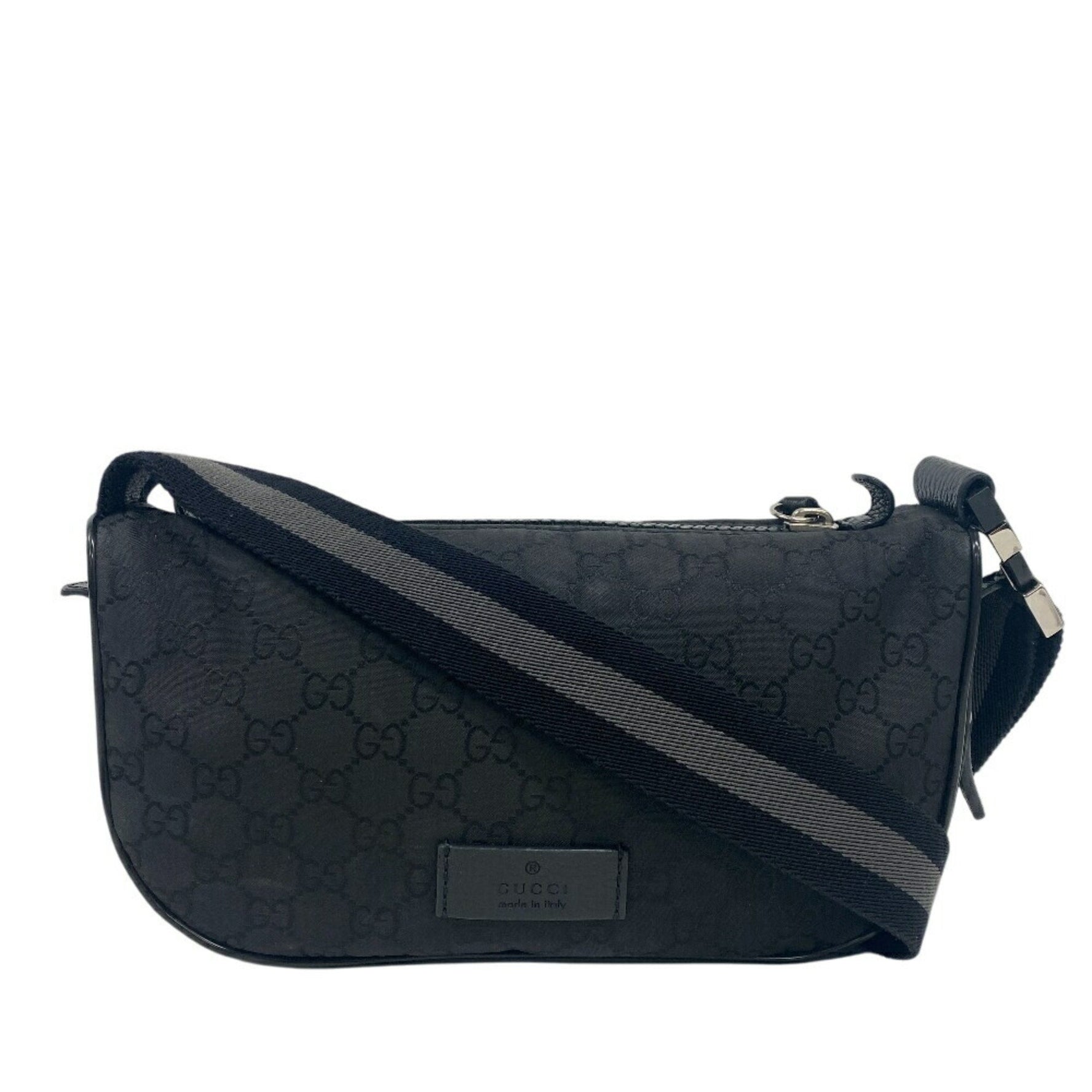 GUCCI GG nylon body bag, shoulder waist pouch, men's, women's, black, men's