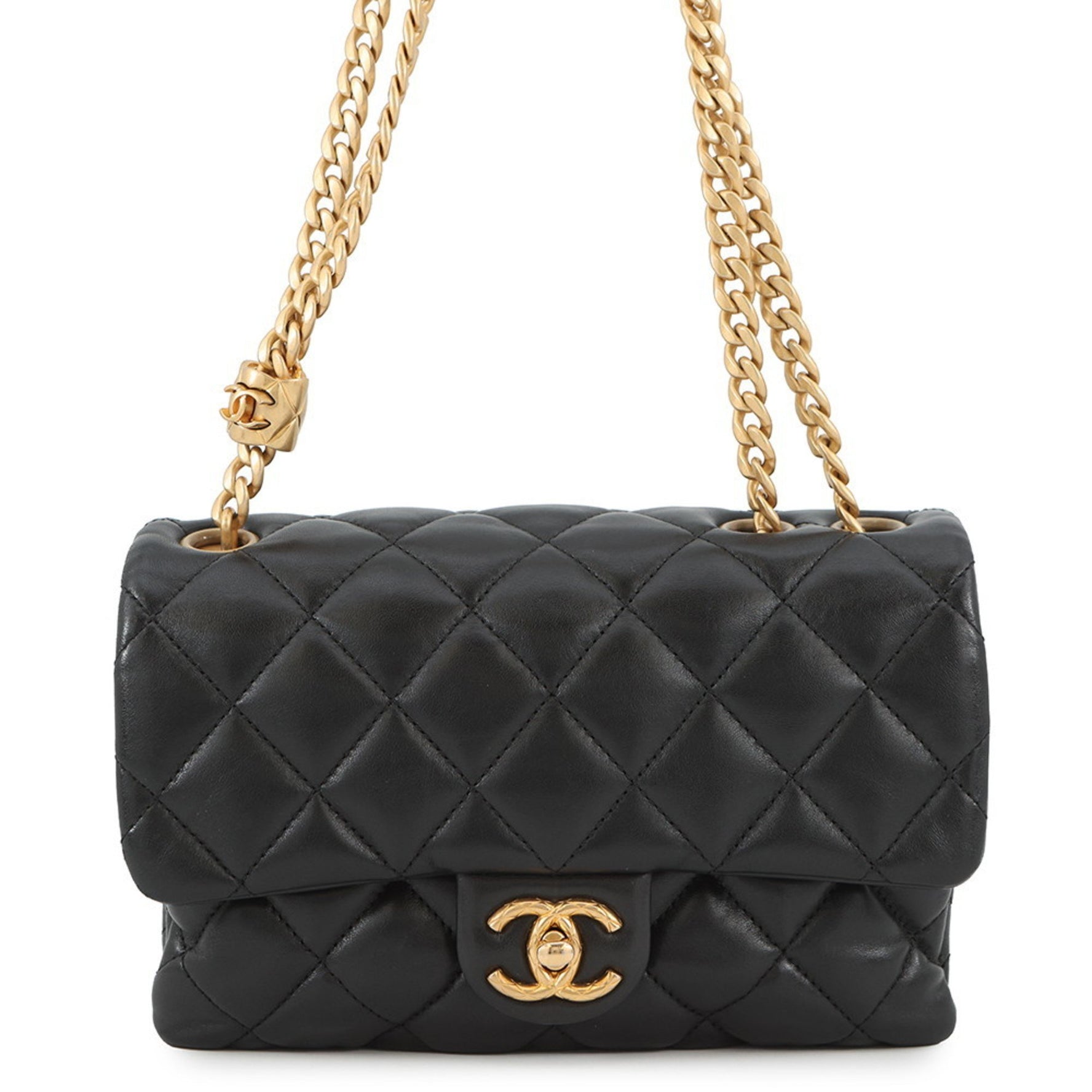 CHANEL Chain Shoulder Bag Matelasse Coco Mark Lambskin