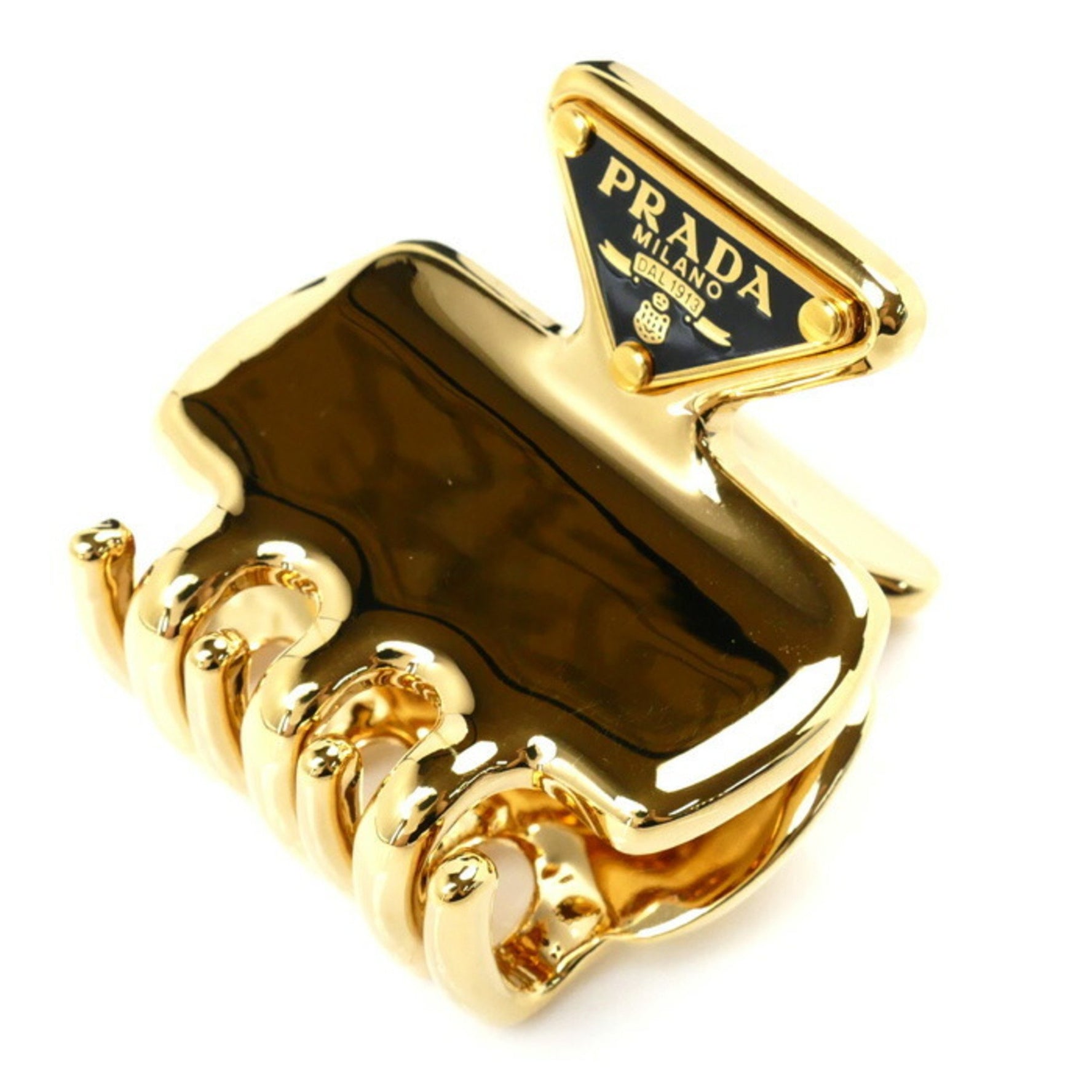 PRADA Metal Triangle Plate Hair Clip Barrette