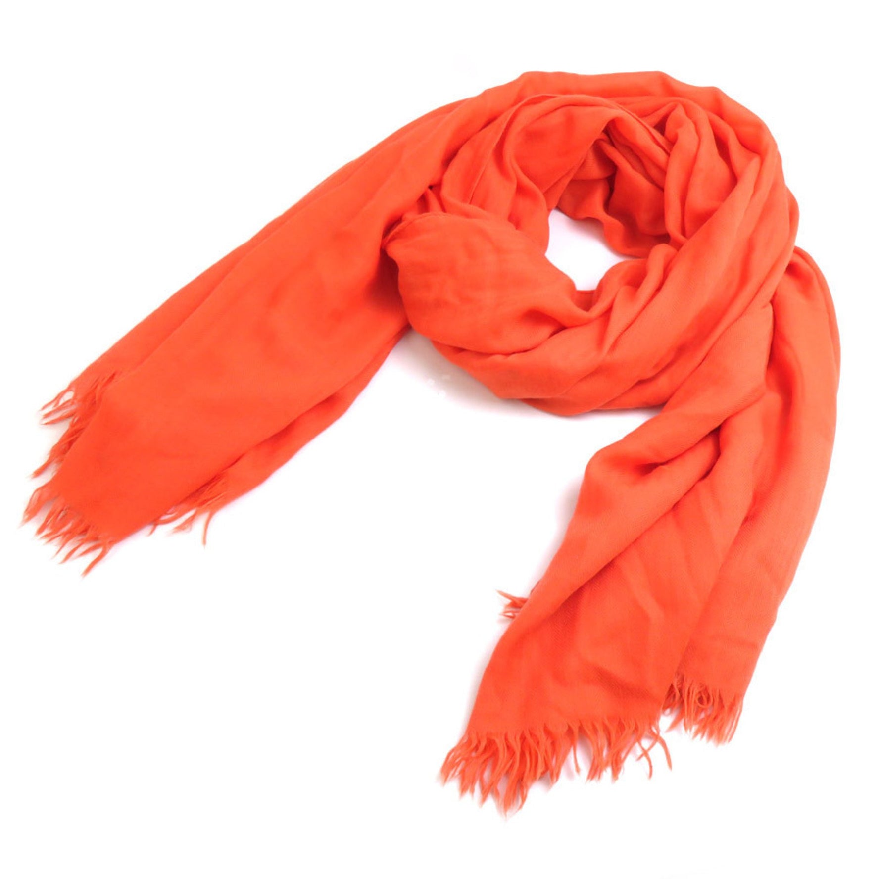 Hermes shawl stole cashmere wool orange women's e59740a