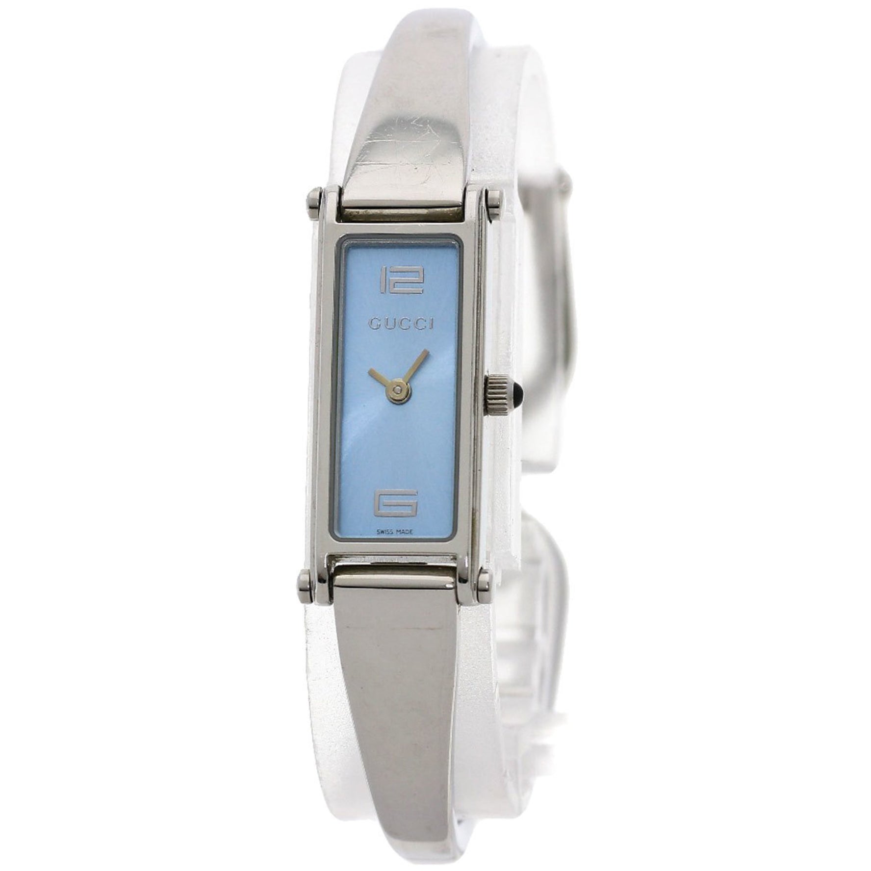 Gucci Square Face Watch Stainless Steel SS Ladies