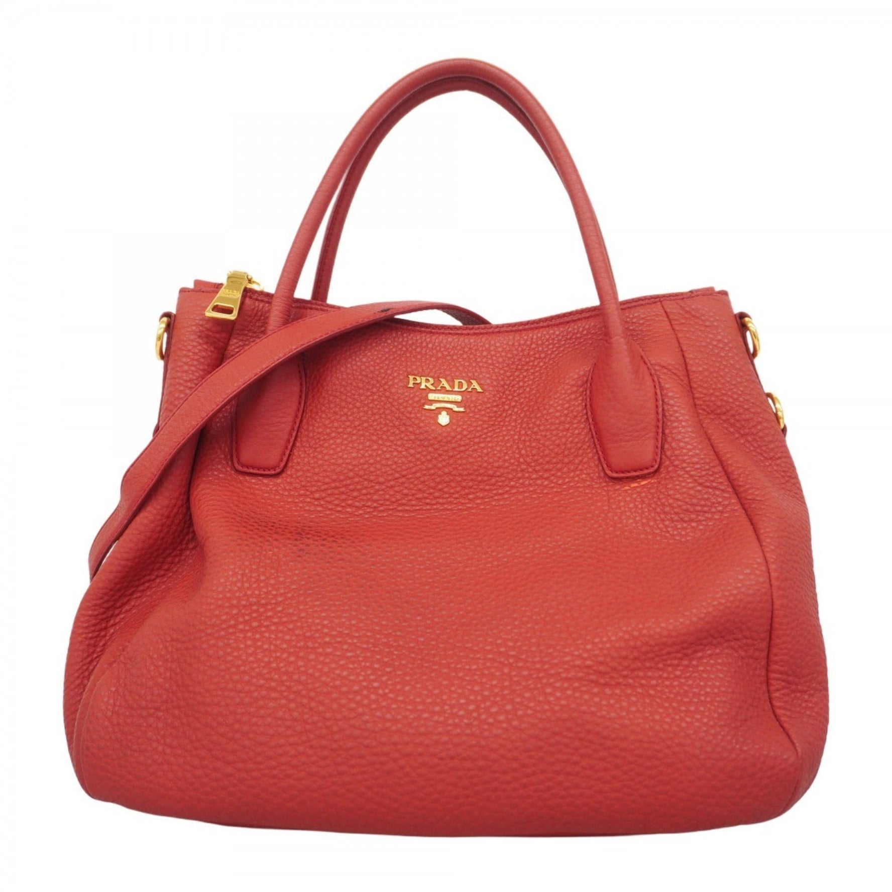 Prada handbag leather red
