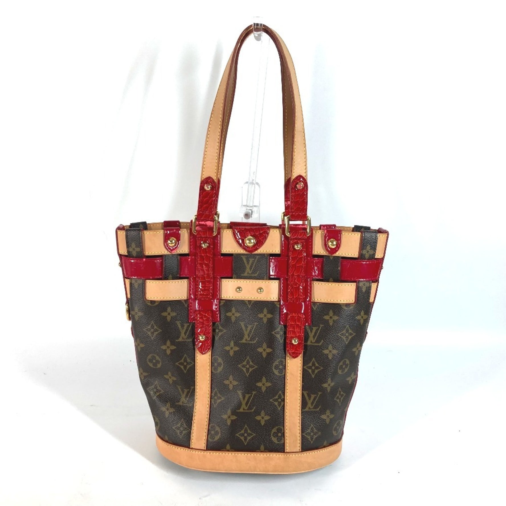 Louis Vuitton Monogram Ruby Neo Bucket Shoulder Bag Tote Canvas Patent Leather Brown