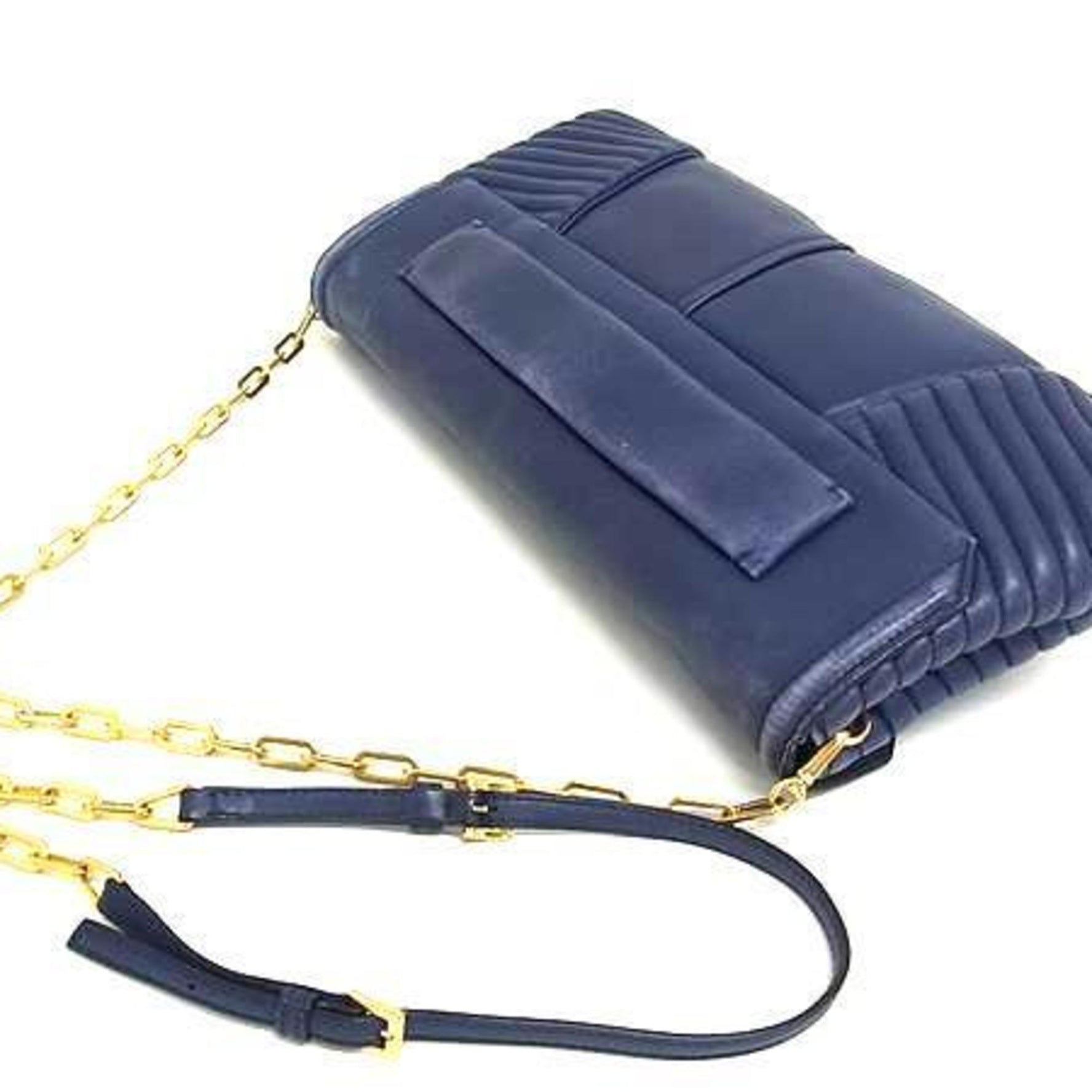 Miu Miu Miu Clutch Bag, Nappa Biker, Leather, Shoulder Bag with Chain