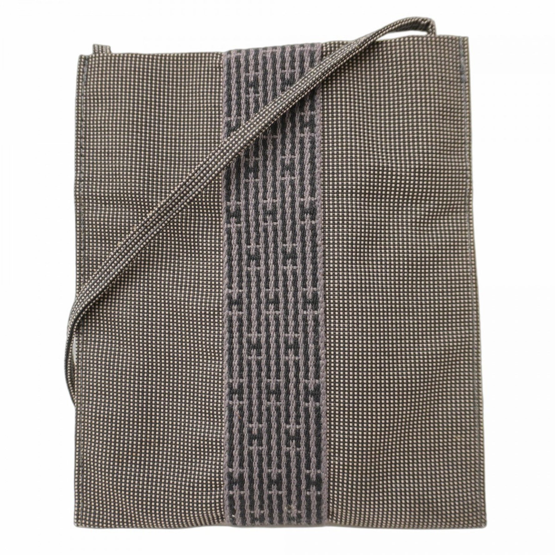 Hermes Hermès Air Line Pochette Shoulder Bag, Canvas, Black, Women's