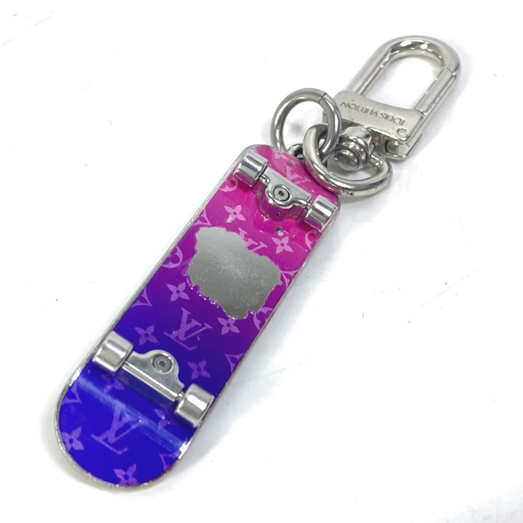 LOUIS VUITTON MP3269 Skateboard Jeweled Sack Bag Charm Keychain Metal Men's Black