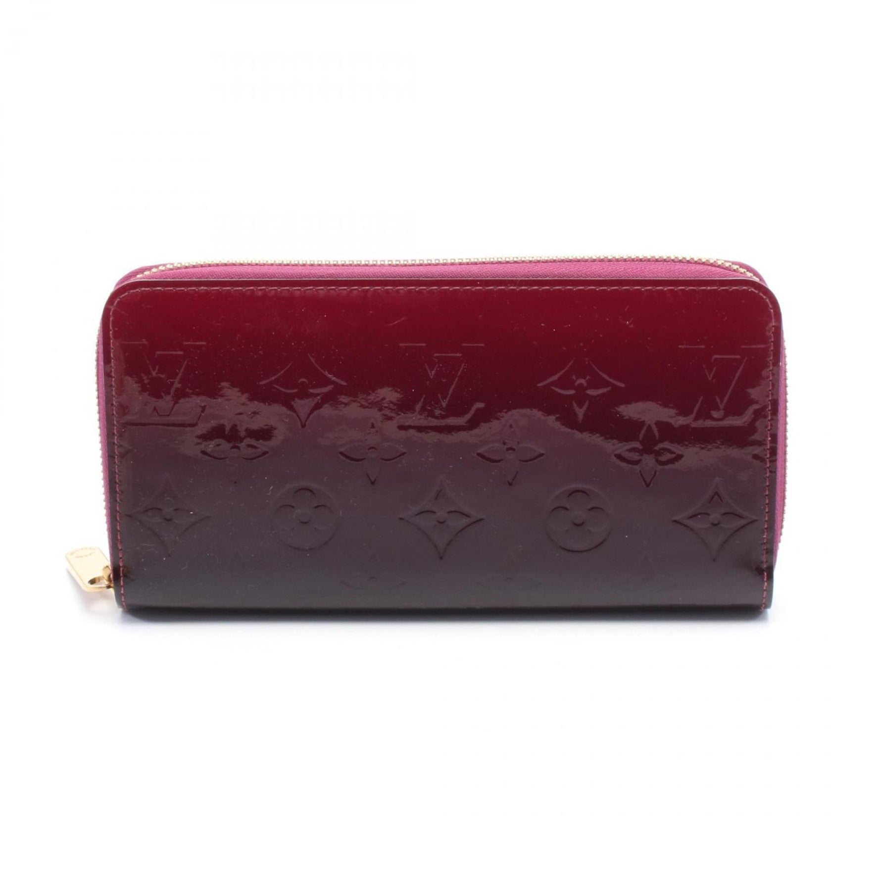 Louis Vuitton Zippy Wallet Round Long Leather Vernis Bordeaux