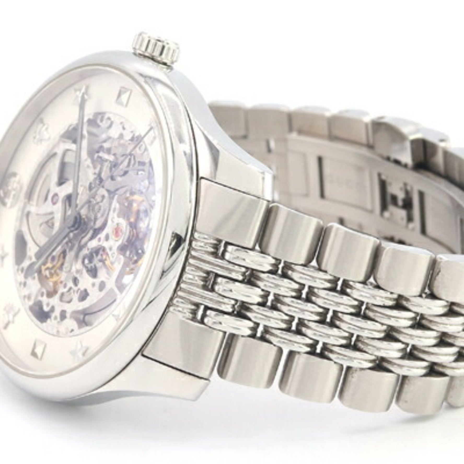 Gucci G Timeless Watch Dial Stainless Steel Automatic Skeleton