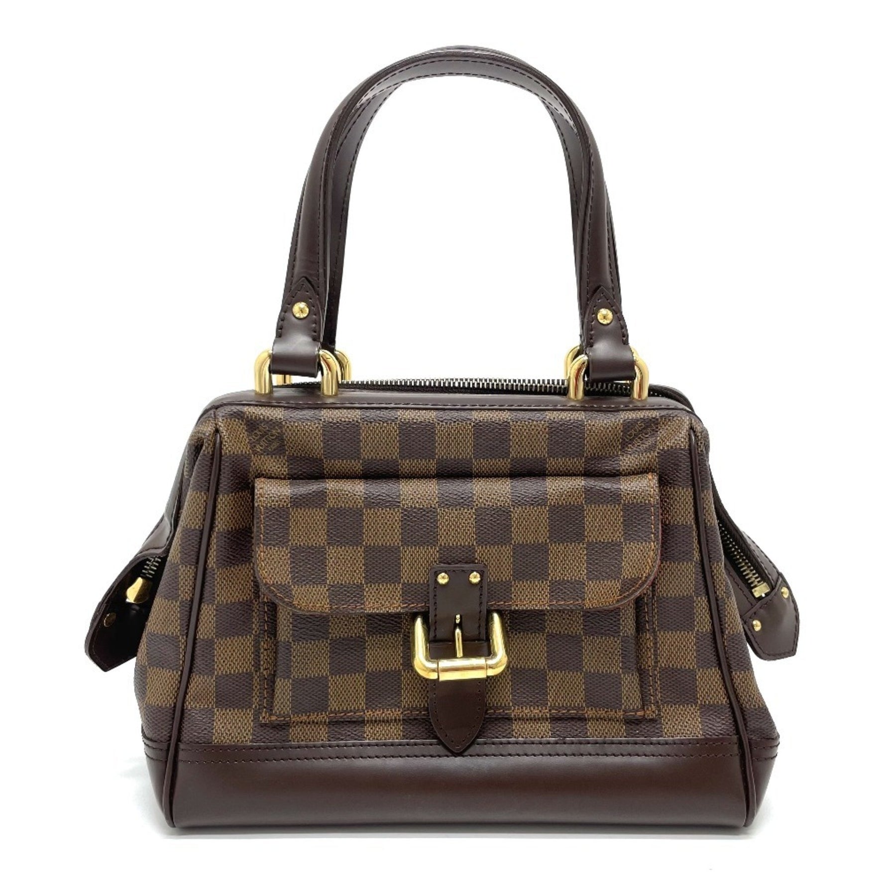 LOUIS VUITTON N51201 Damier Knightsbridge Top Handle Handbag in Canvas/Leather, Brown Ebene, Women's