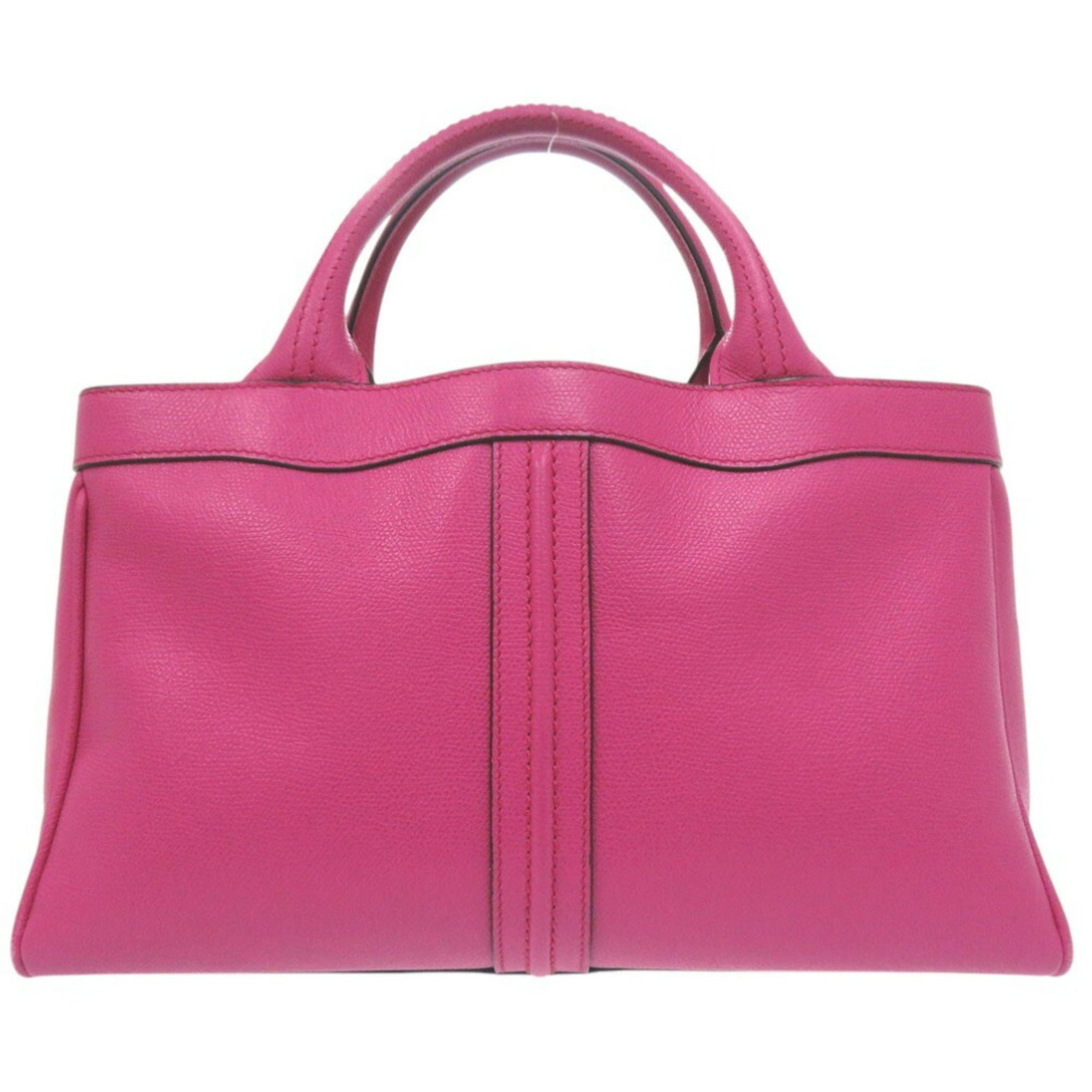 Valextra J Bag Handbag Embossed Calfskin Magenta Pink 0414Valextra