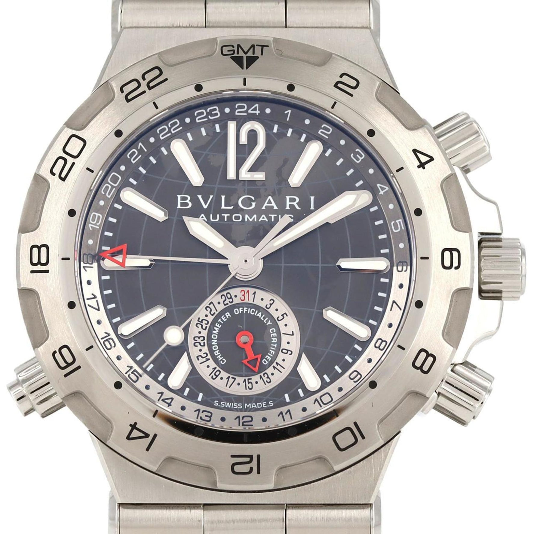 Bvlgari Diagono GMT DP42SGMT DP42C14SSDGMT SS Watch Automatic