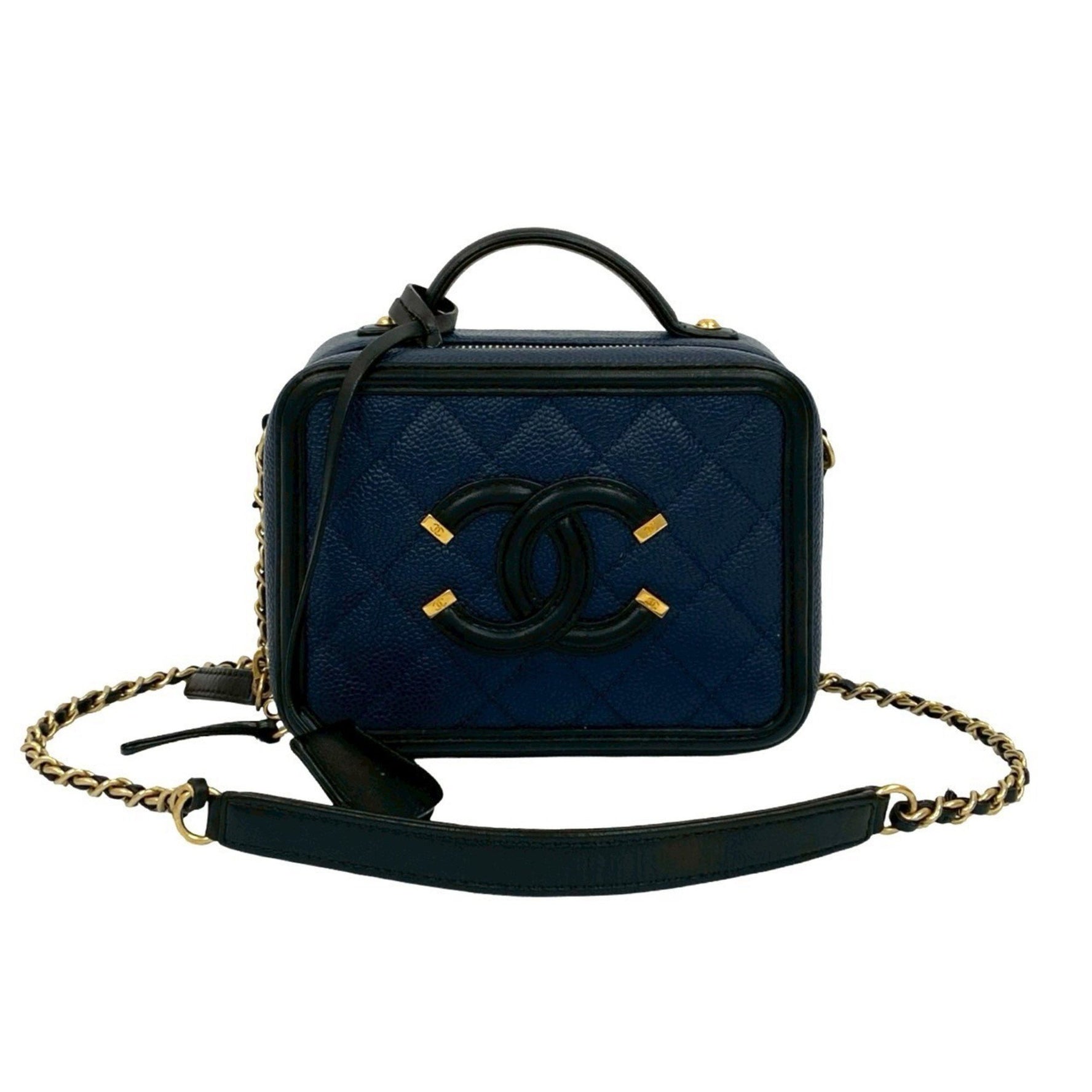 CHANEL CC Filigree Matelasse Coco Caviar Skin Handbag/Shoulder Bag