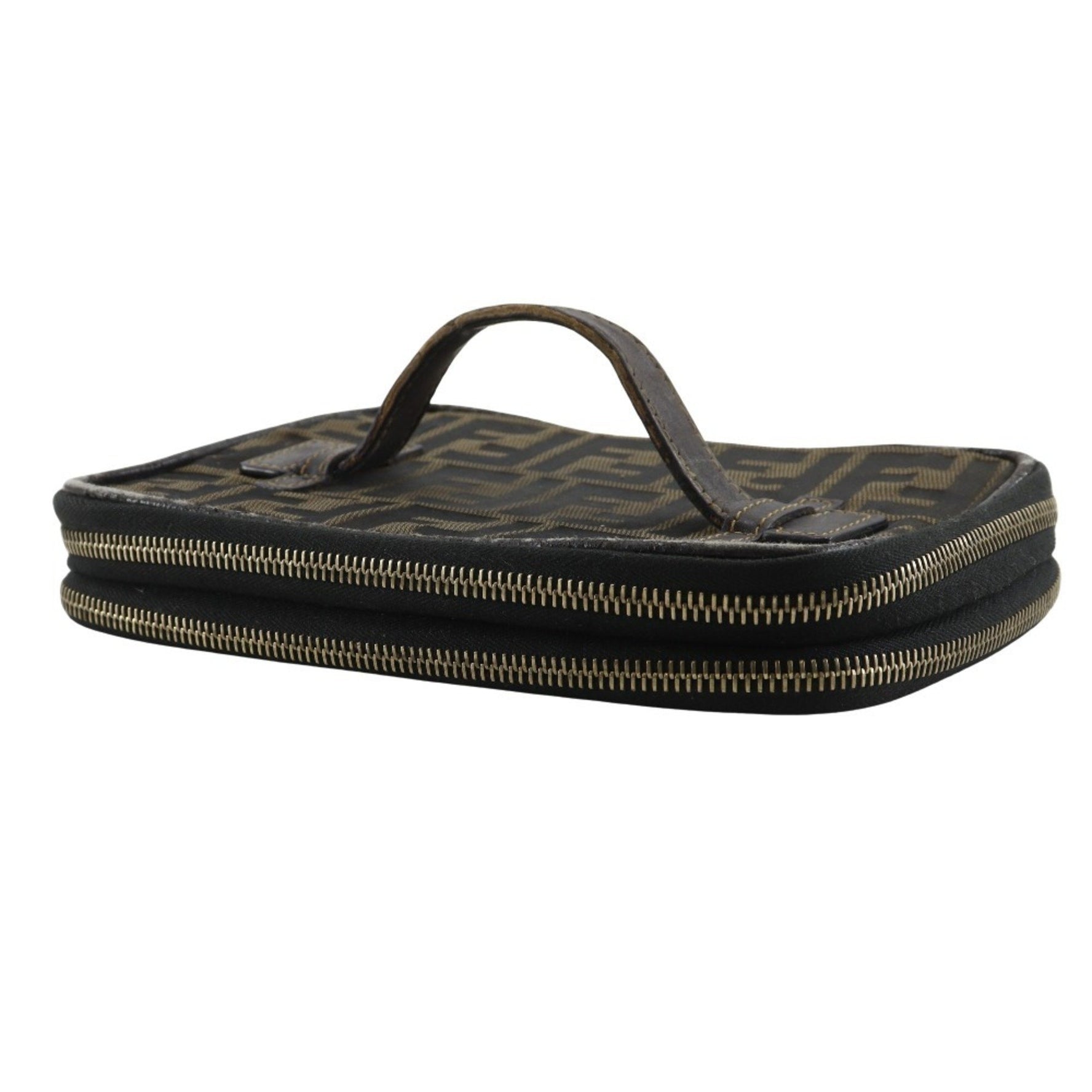 Fendi Folding Vanity Pouch, Zucca Nylon Canvas, B-Rank