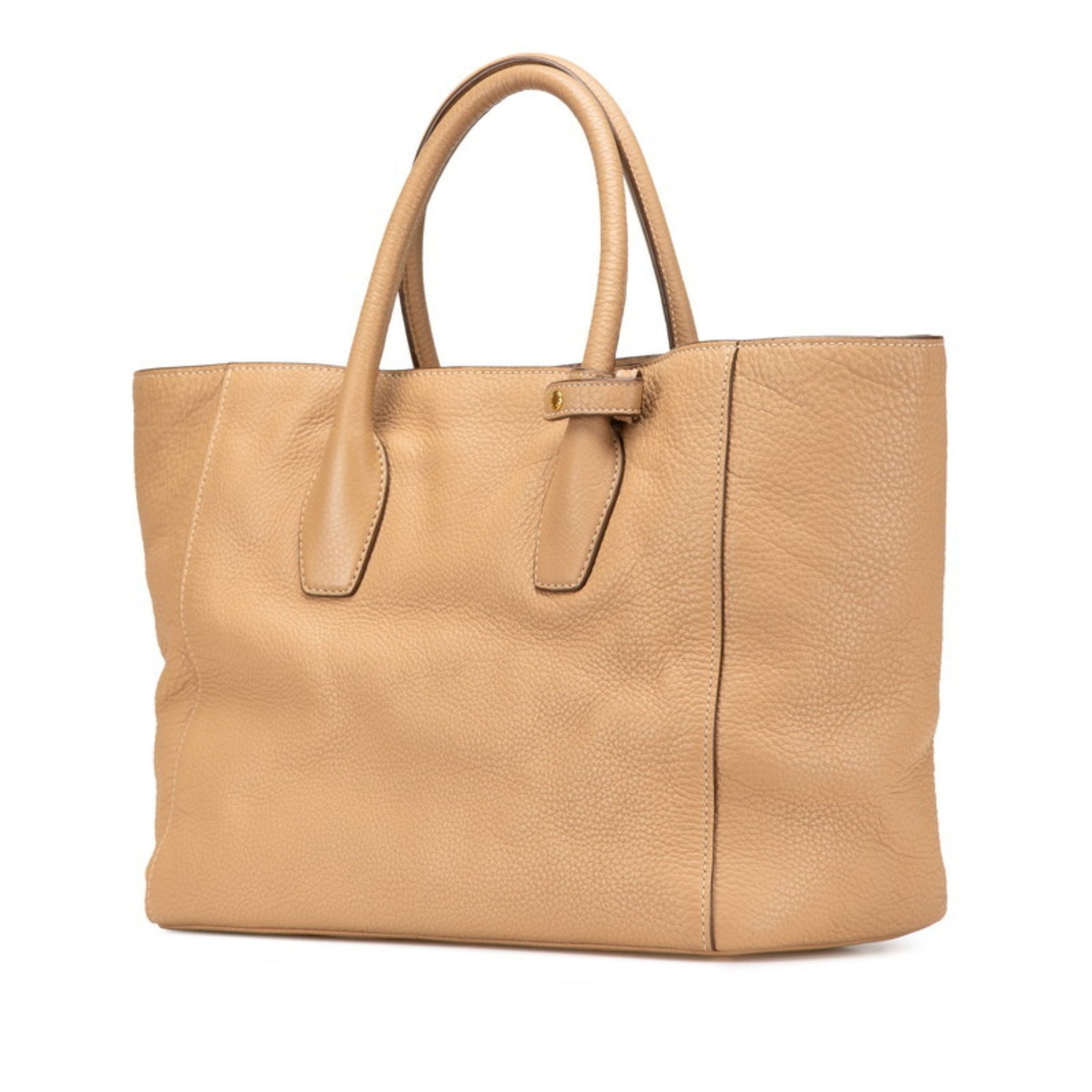 Prada Tote Bag Shoulder Beige Leather Women's PRADA