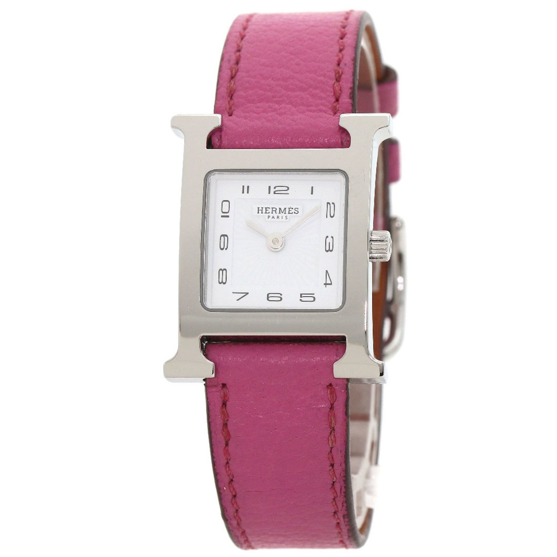 Hermes HH1.210 H Watch Stainless Steel Leather Ladies HERMES