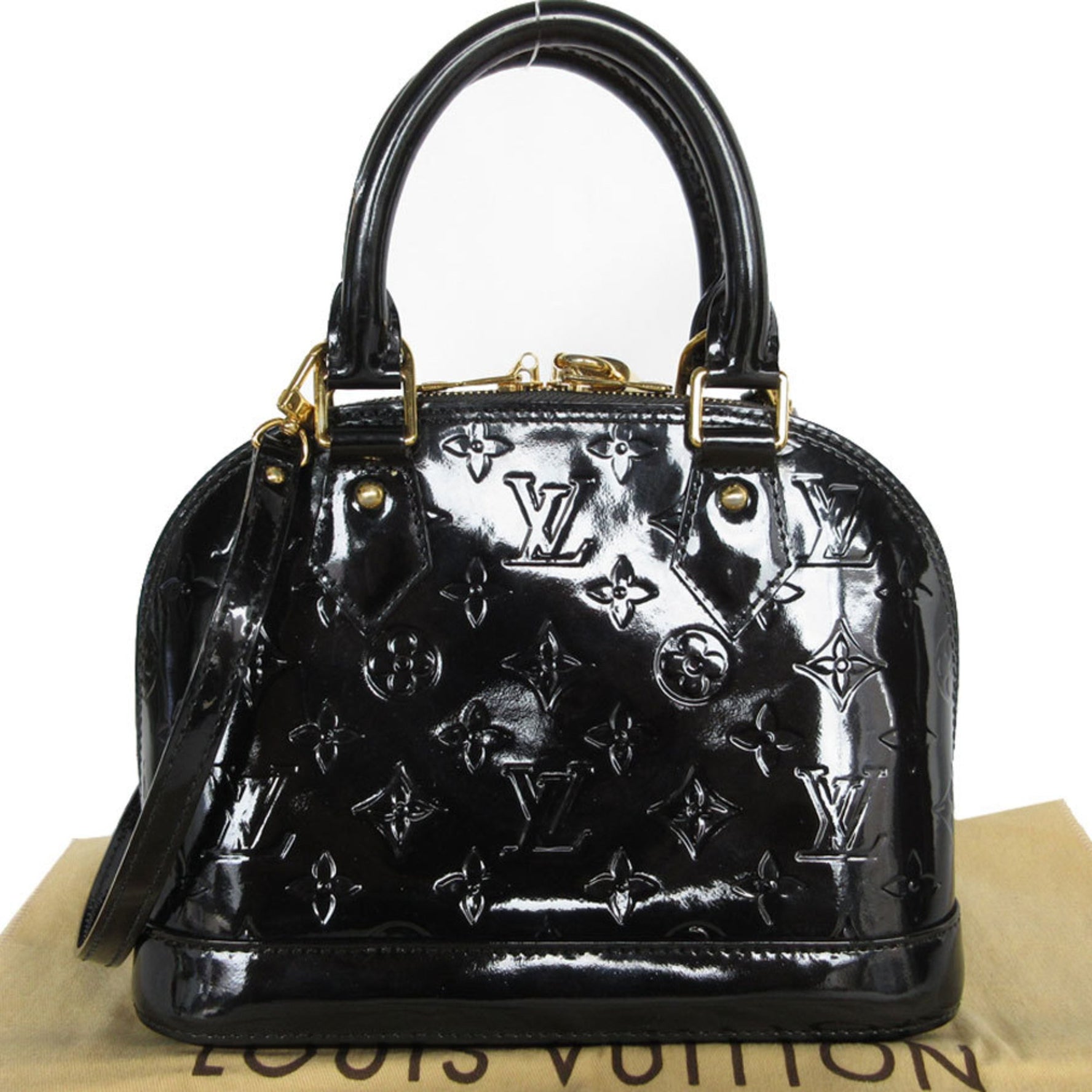 Louis Vuitton Handbag Shoulder Bag Monogram Vernis Alma BB Patent Leather Gold