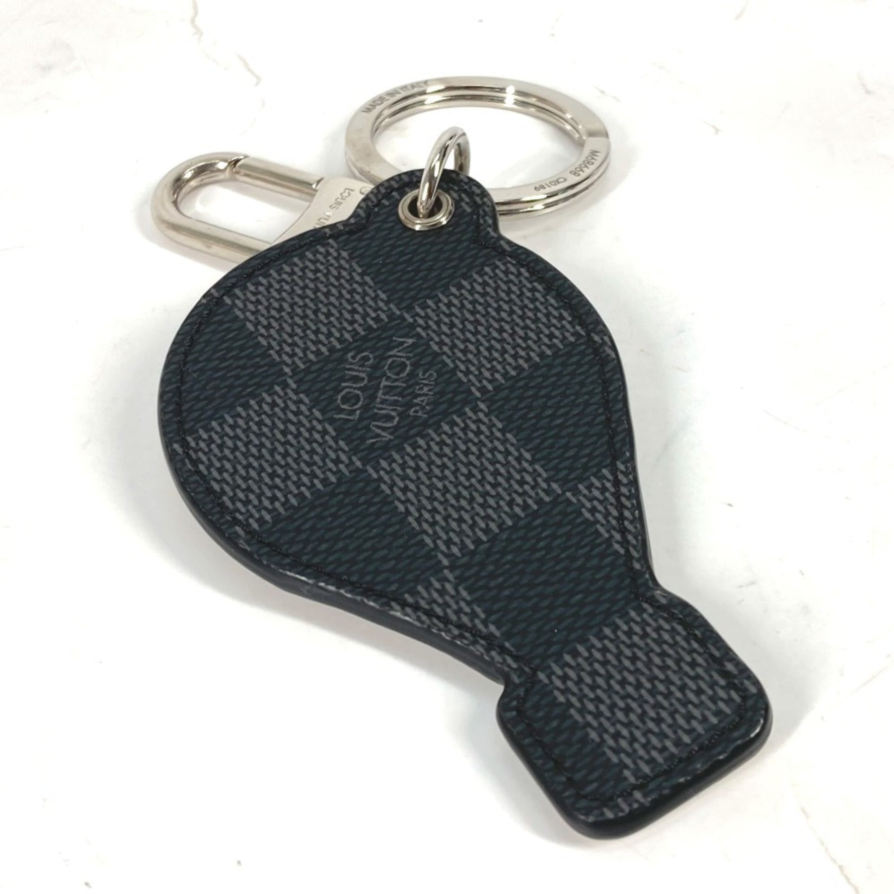 LOUIS VUITTON M68668 Damier Graphite Porte-Clés Illustre Balloon Bag Charm Keychain Leather Men's Brown