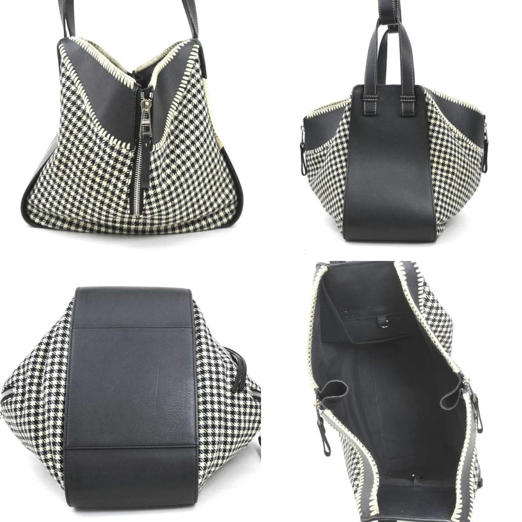LOEWE Handbag Shoulder Bag Hammock Small Leather Black x Ivory