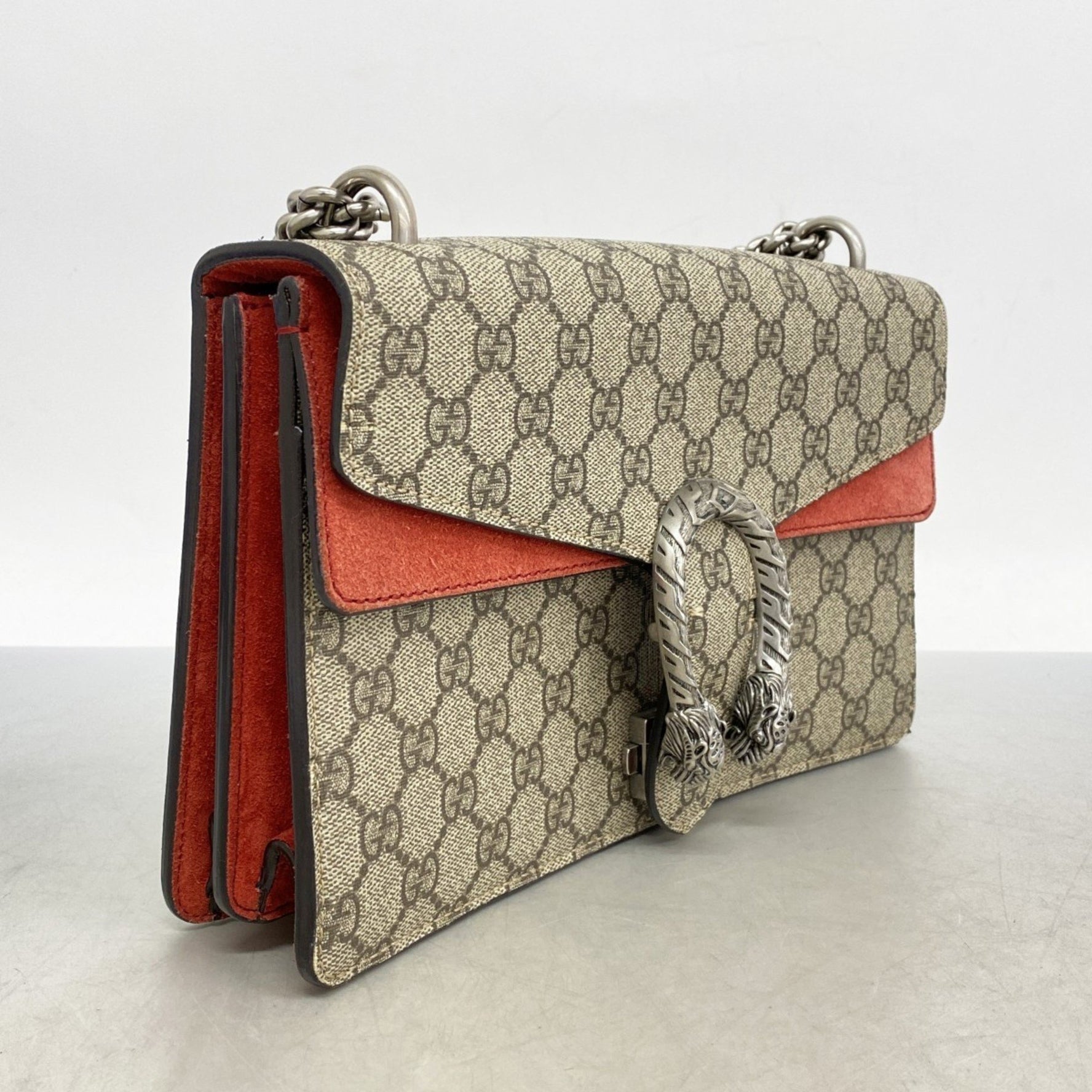 Gucci GG Supreme Dionysus Shoulder Bag Brown Red