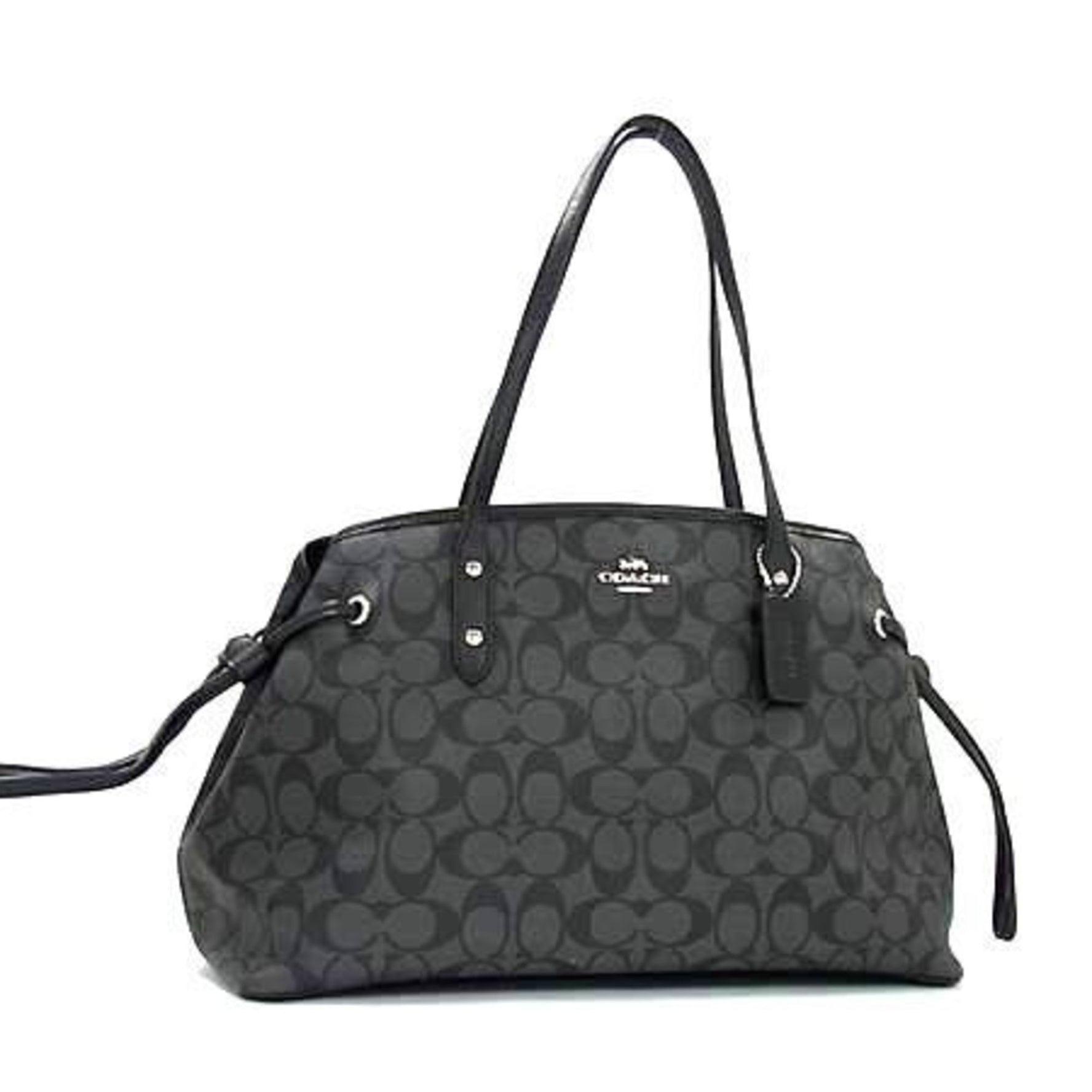 COACH Signature Drawstring Carryall Tote Bag in and Leather