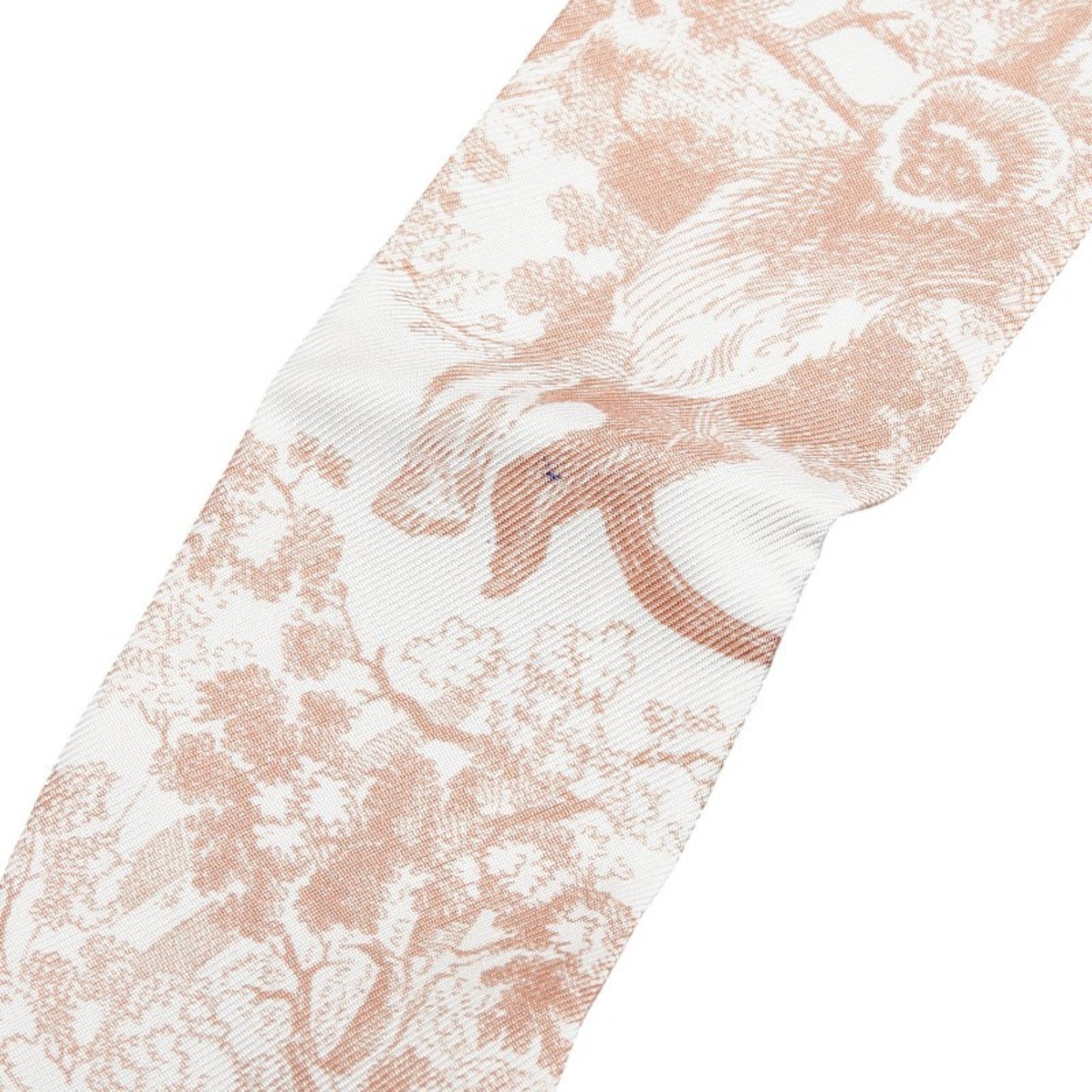 Christian Dior Dior Mitzah Toile de Jouy Sauvage Scarf, White/Pink Beige Silk