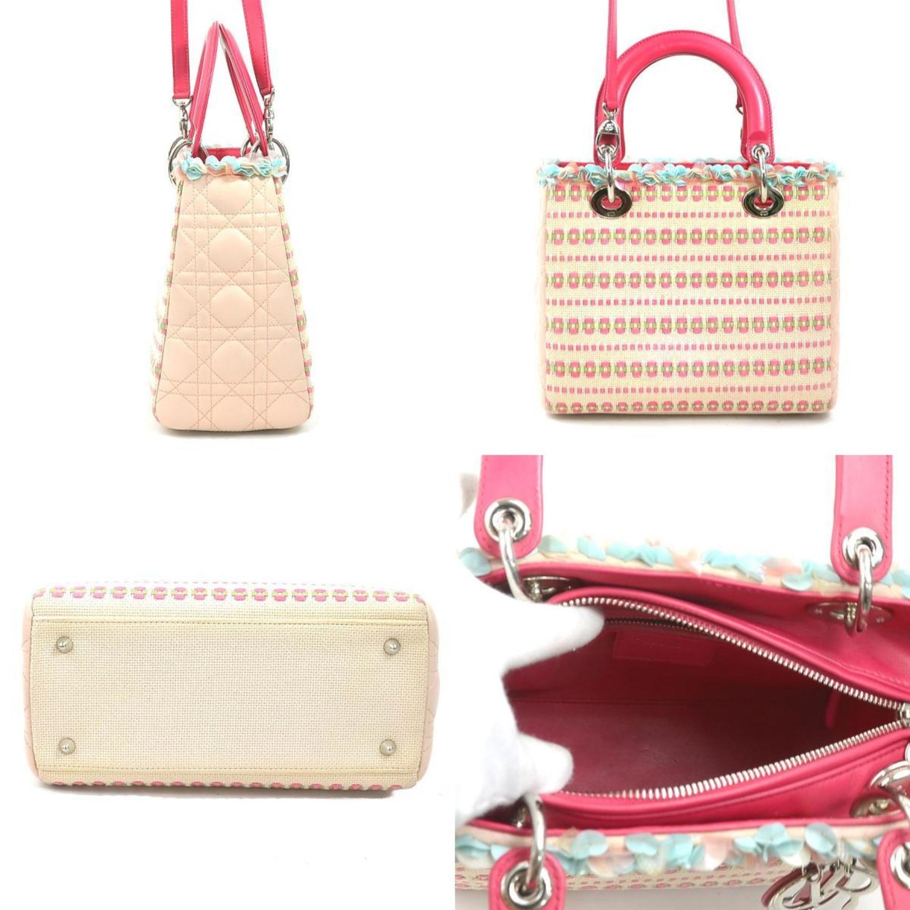 Christian Dior handbag shoulder bag Lady canvas leather ladies