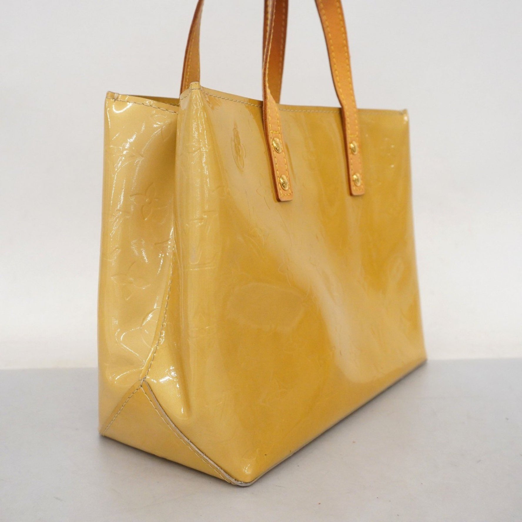 Louis Vuitton Vernis Reed PM Handbag M91144 Beige Women's